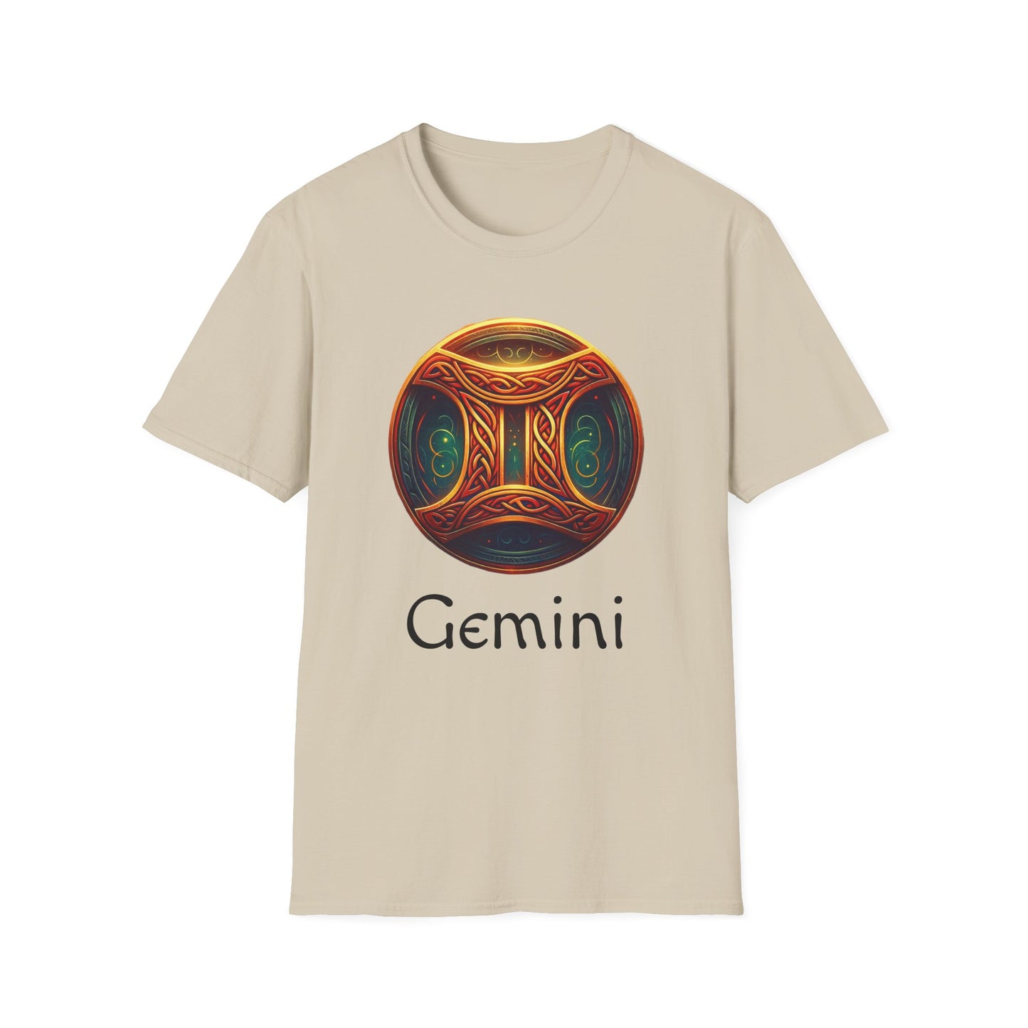 Celtic Design Astrological Symbol Unisex Soft style T-Shirt-Gemini