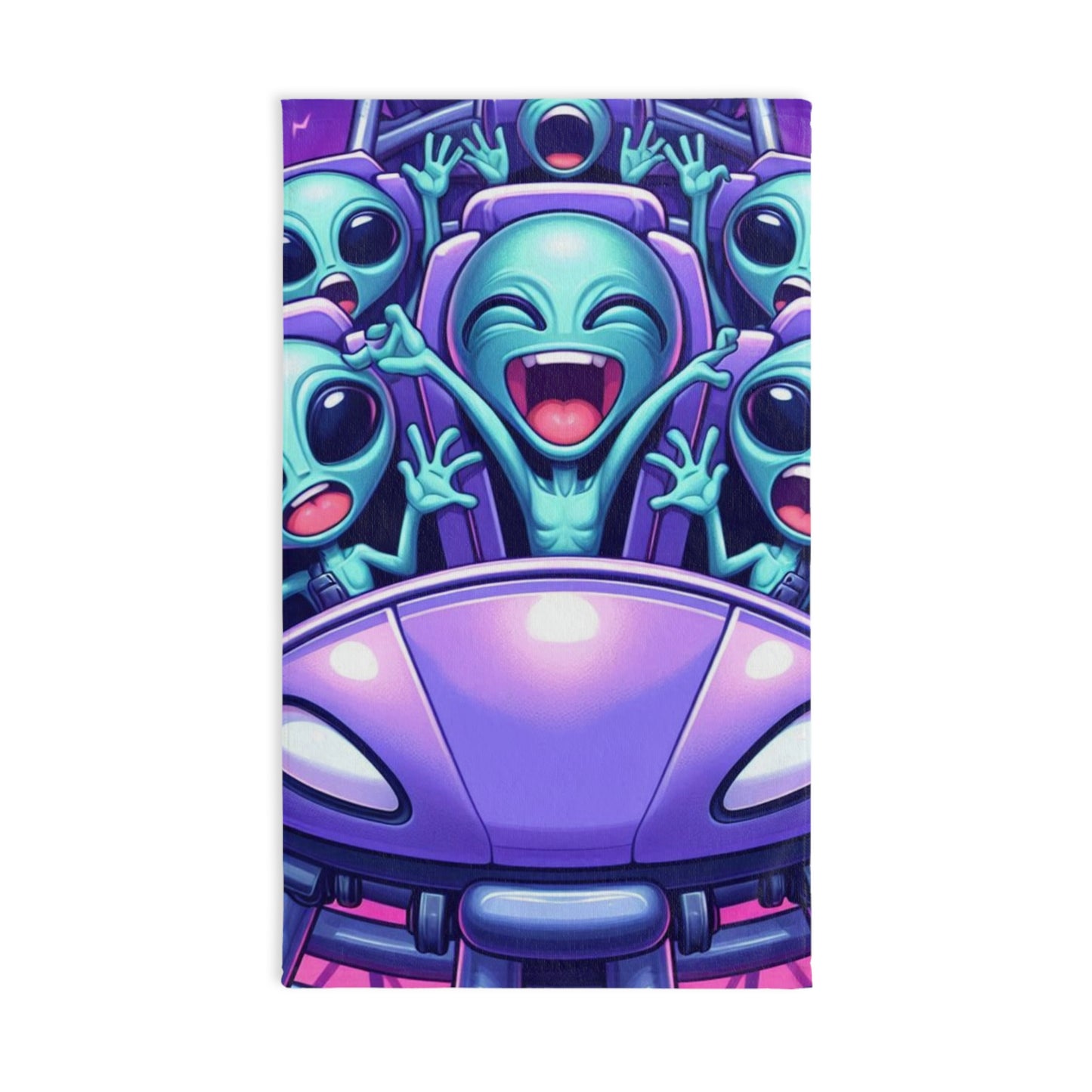 Rollercoasters and Aliens Hand Towel