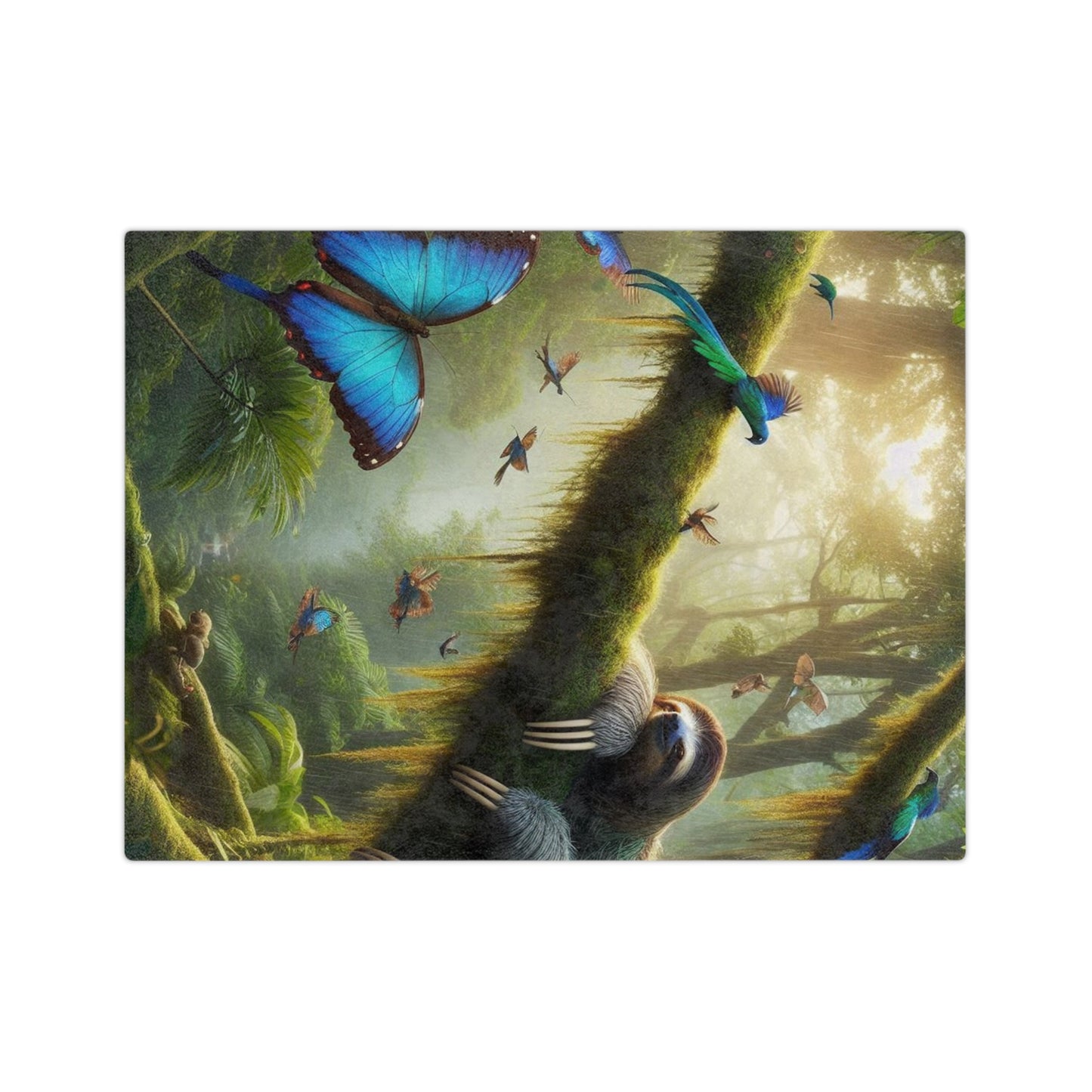 Rain Forest & Sloth Velveteen Microfiber Blanket