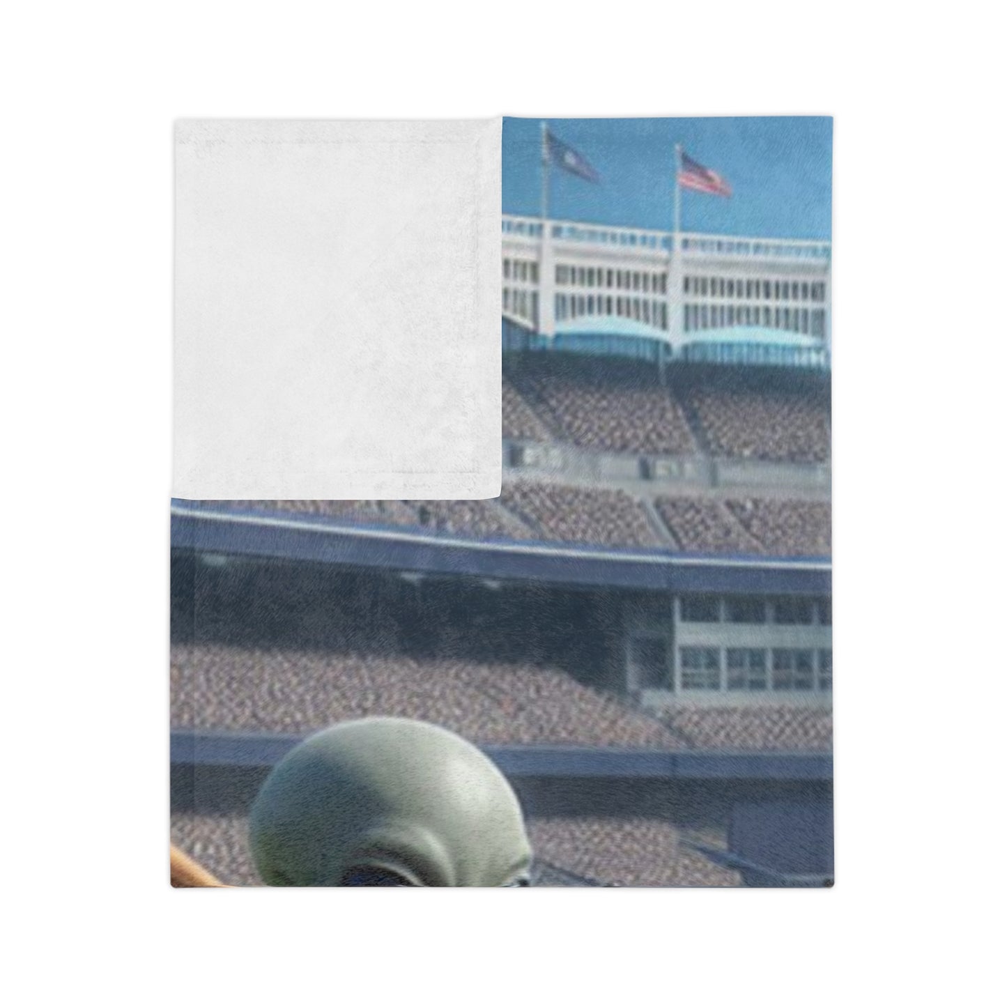 Aliens Playing Baseball Microfiber Blanket
