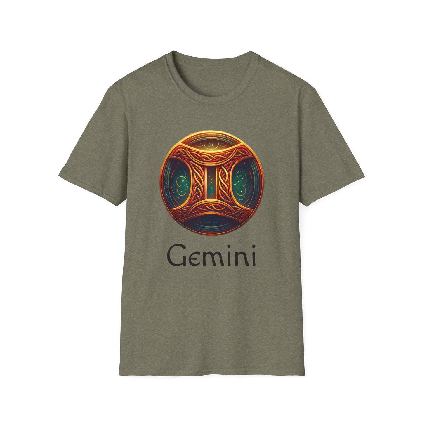Celtic Design Astrological Symbol Unisex Soft style T-Shirt-Gemini