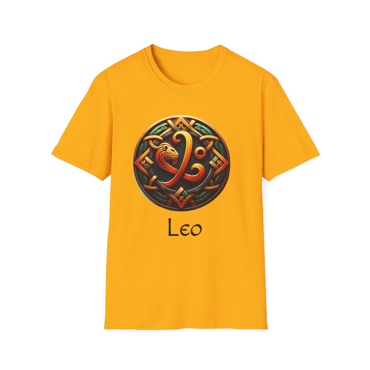 Celtic Design Astrological Symbol Unisex Soft style T-Shirt-Leo