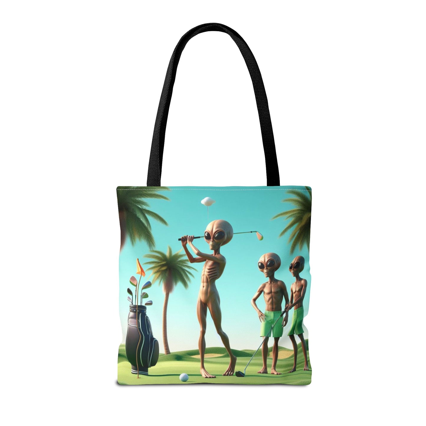 Golfing Aliens Tote Bag