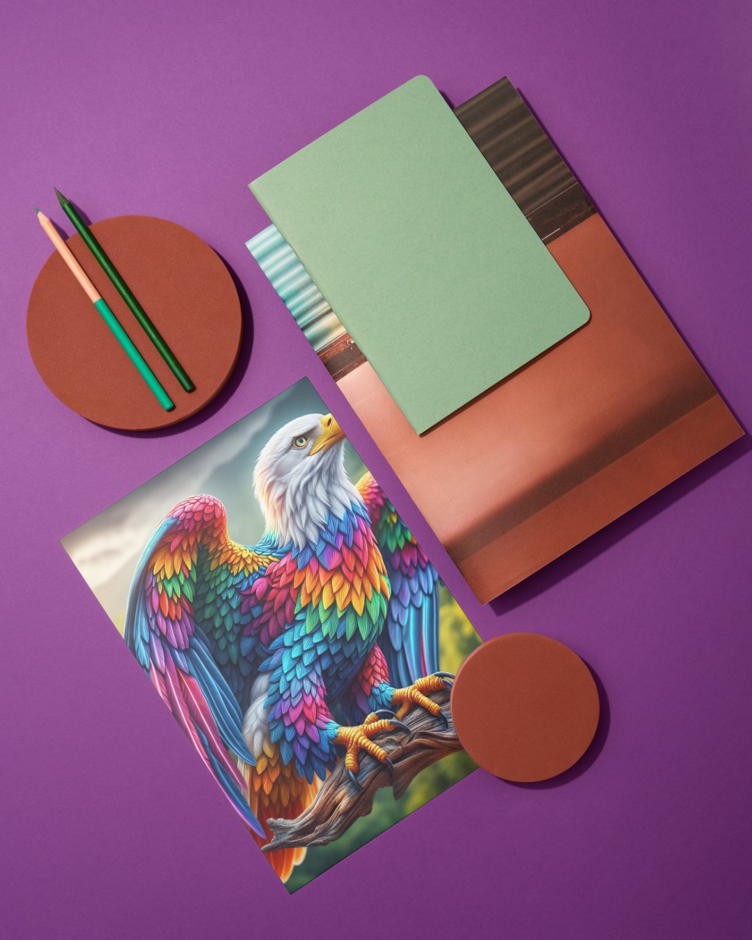 Spiral Notebook - Rainbow Bald Eagle (ruled)