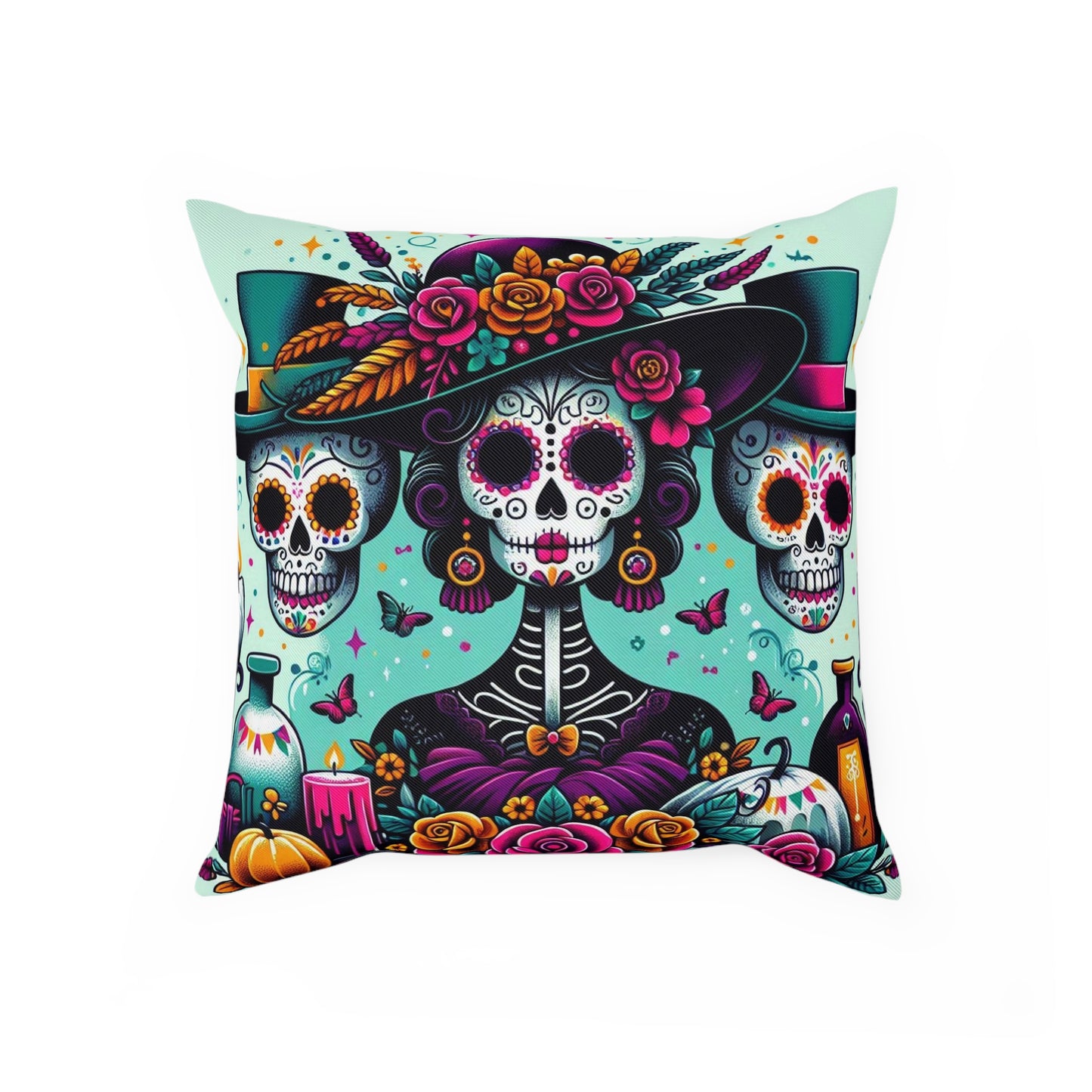 La Catrine Trio Throw Pillow