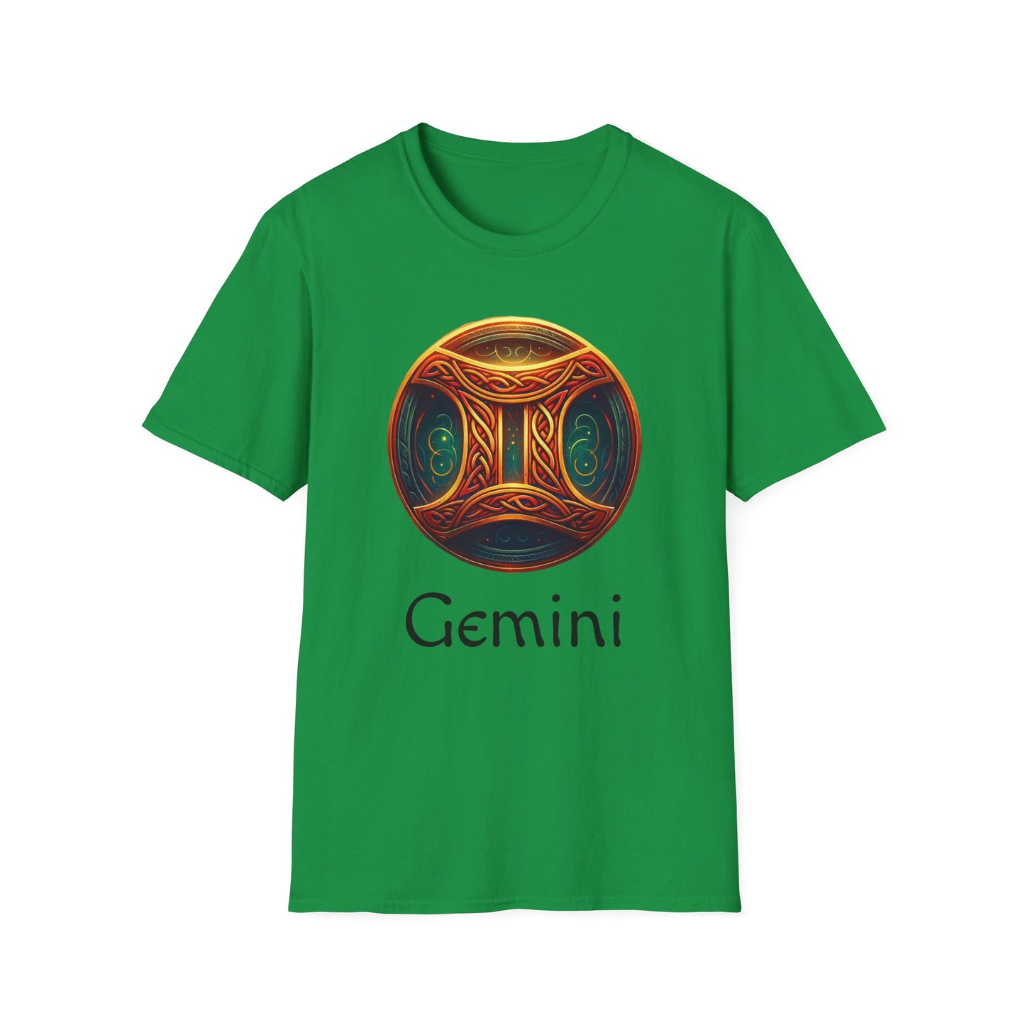 Celtic Design Astrological Symbol Unisex Soft style T-Shirt-Gemini