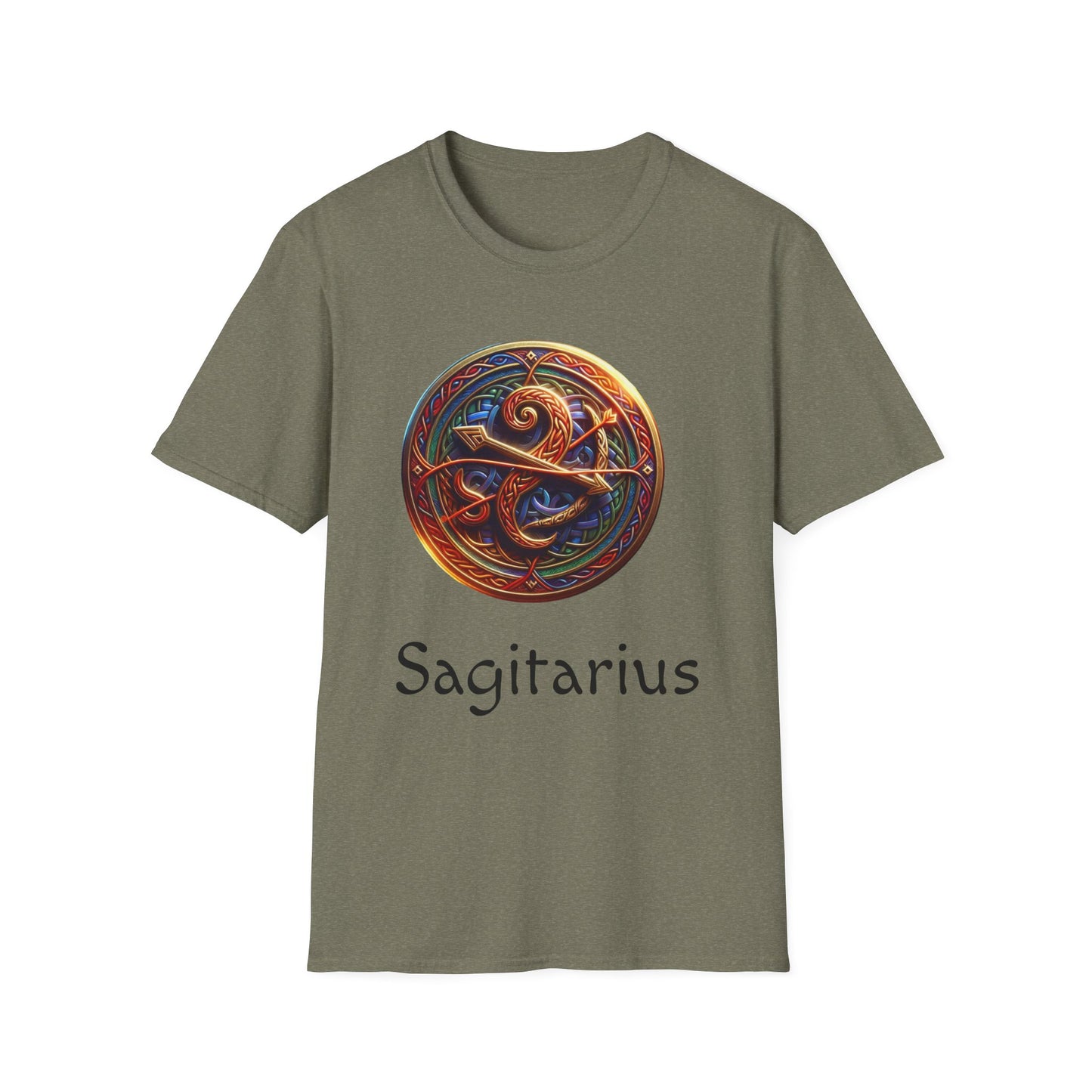 Celtic Design Astrological Symbol Unisex Soft style T-Shirt-Sagitarius