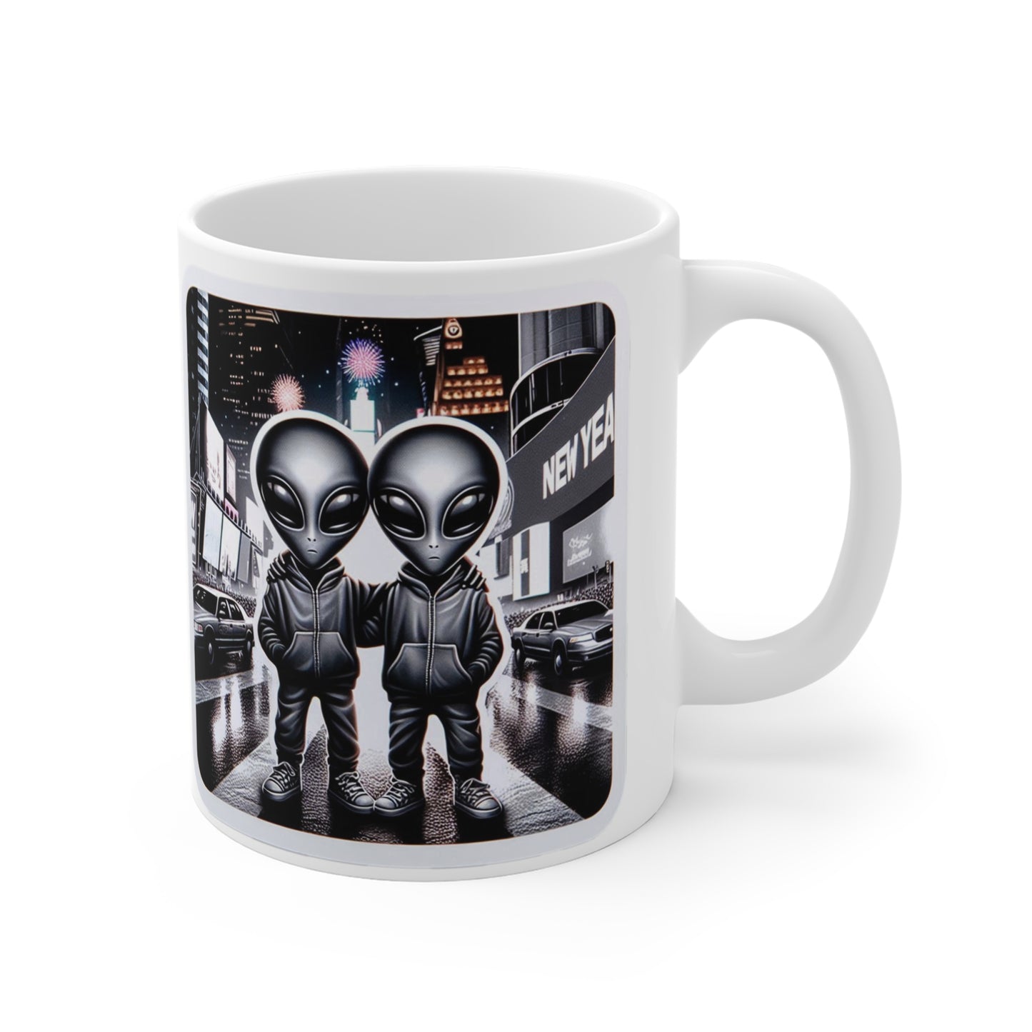 Aliens in Times Square Mug