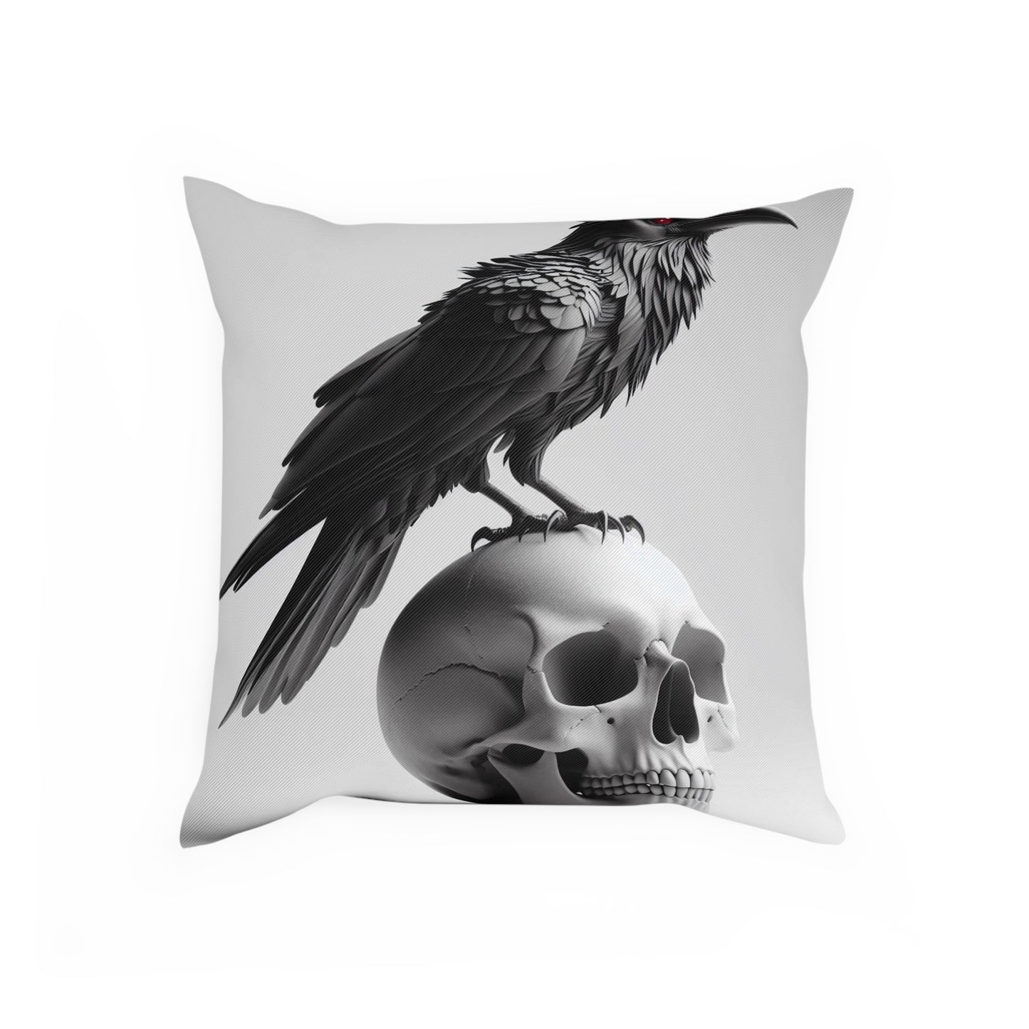 Raven & Skull Throw Pillow