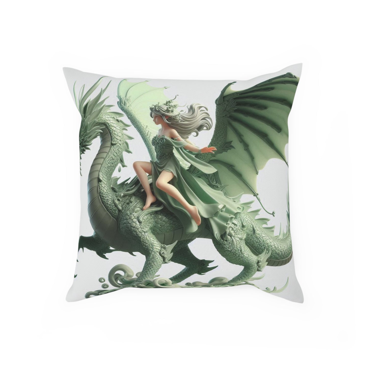 Green Fairy & Dragon Pillow