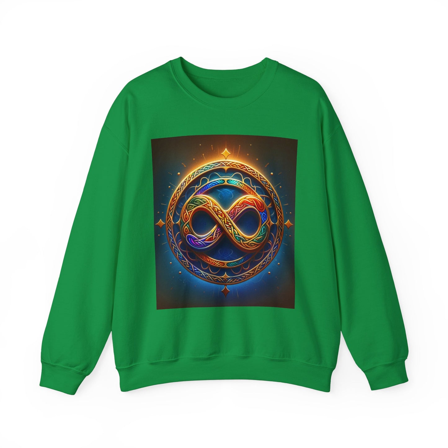 Crewneck Sweatshirt with Celtic Infinity Symbol Design