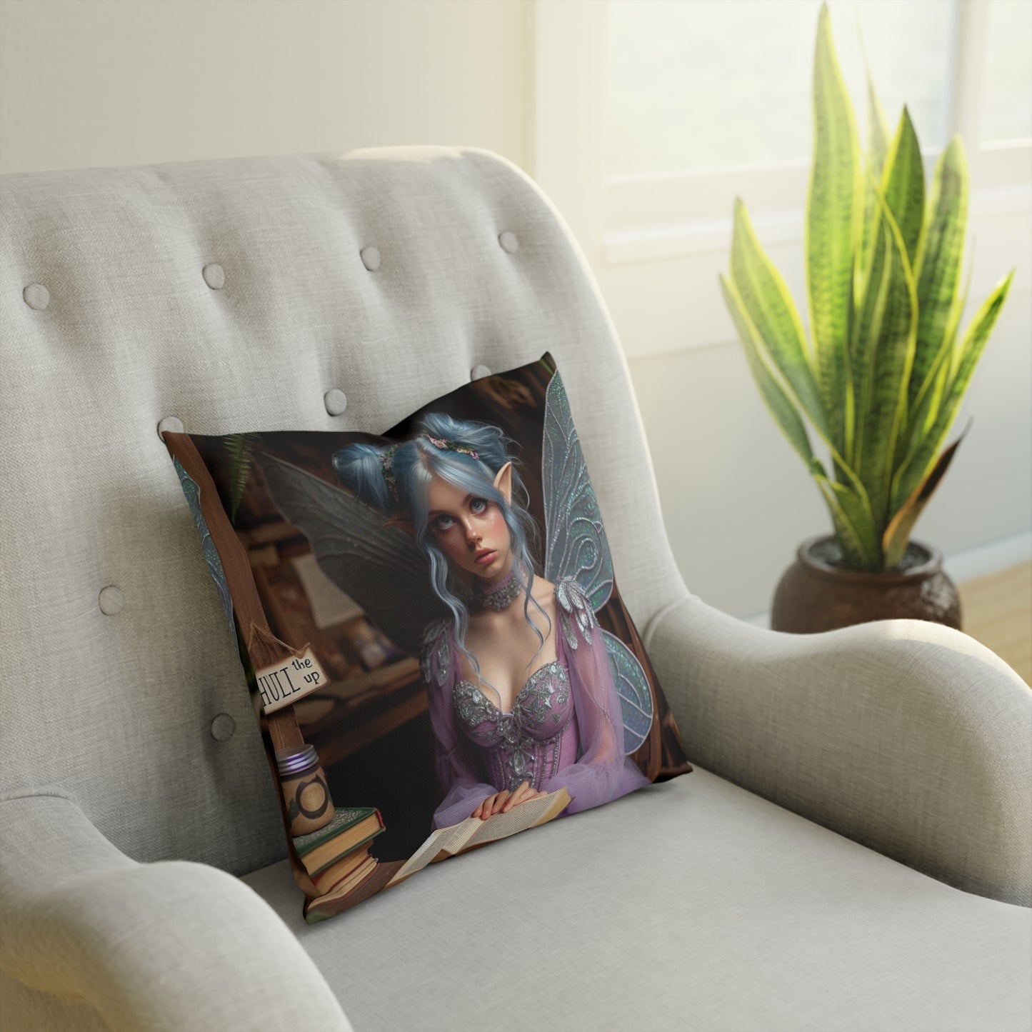 The Thinker Fairy Throw Pillow