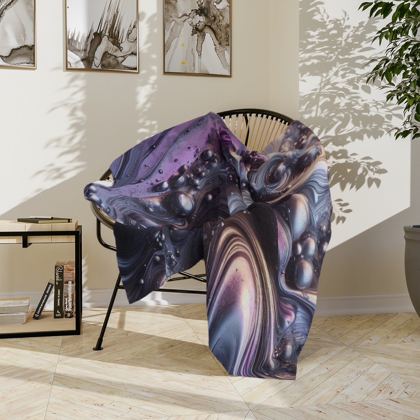 Molten Purple Velveteen Microfiber Blanket
