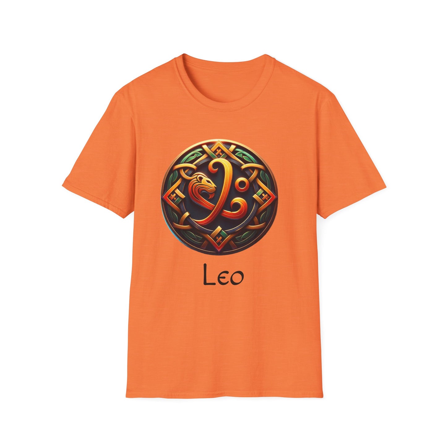Celtic Design Astrological Symbol Unisex Soft style T-Shirt-Leo