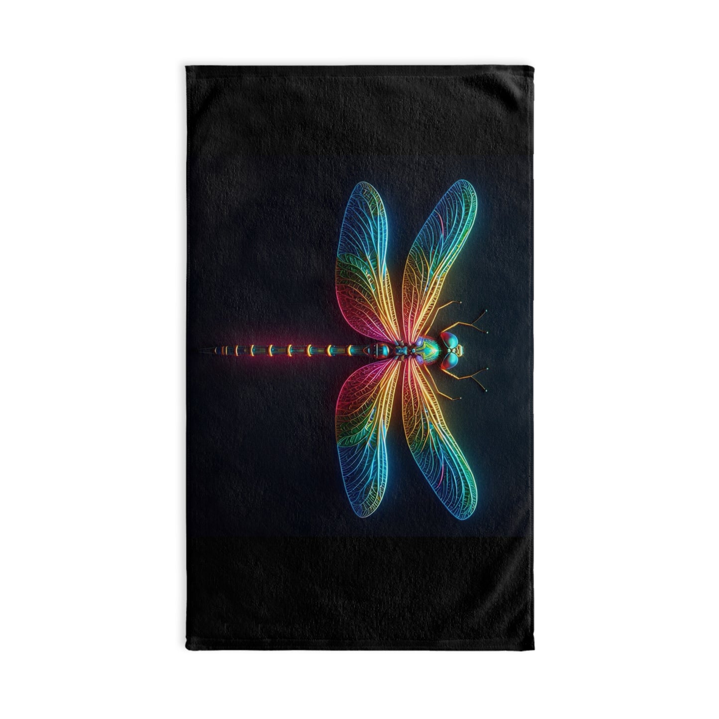 Neon Dragonfly Hand Towel