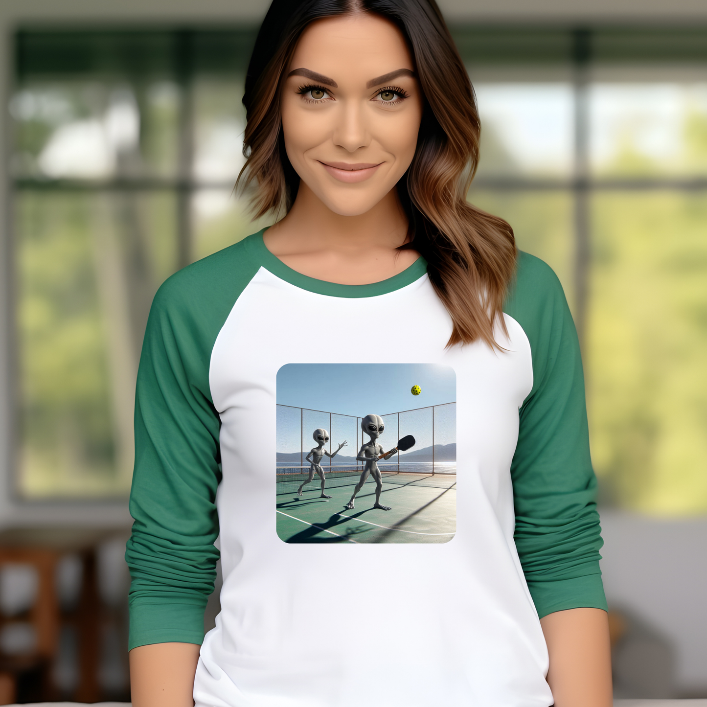 Alien Pickleball Baseball Tee