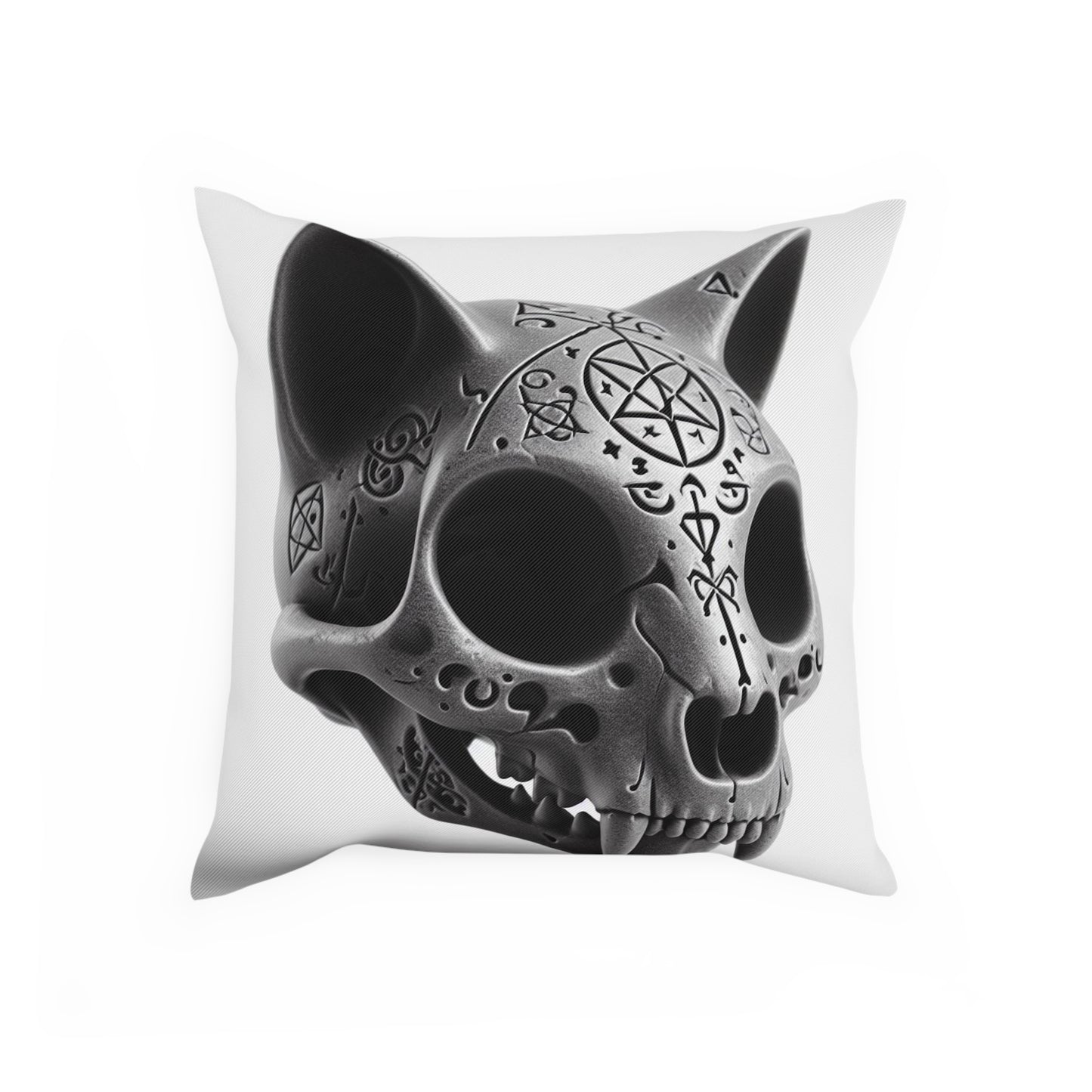 Arcane Cat Skull Pillow