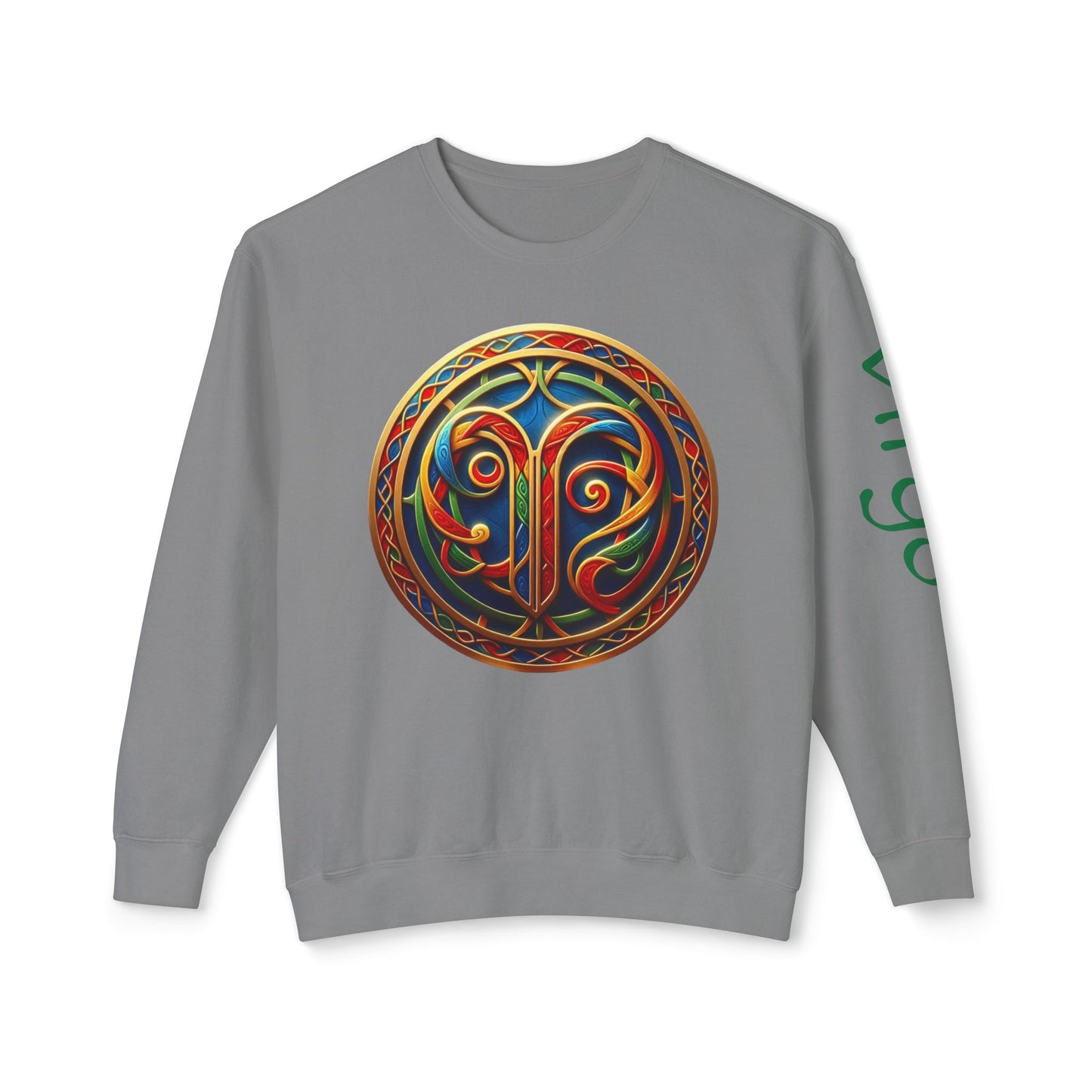 Crewneck Sweatshirt with Celtic Astrological Symbols-Virgo