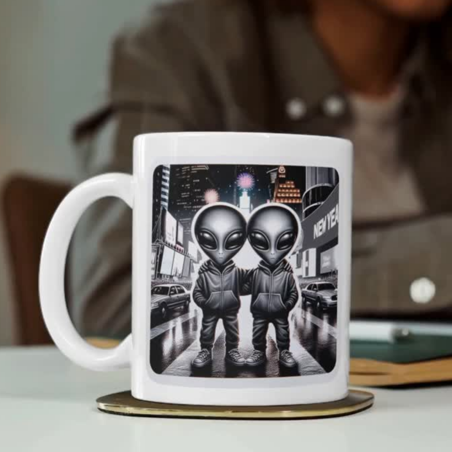 Aliens in Times Square Mug