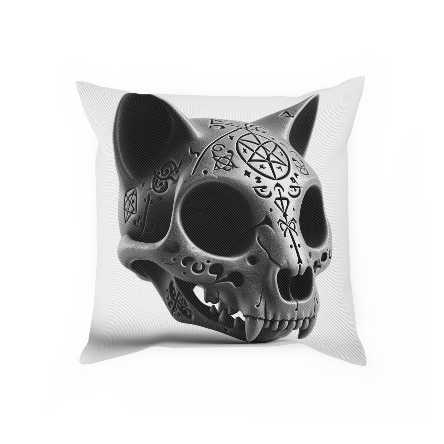 Arcane Cat Skull Pillow