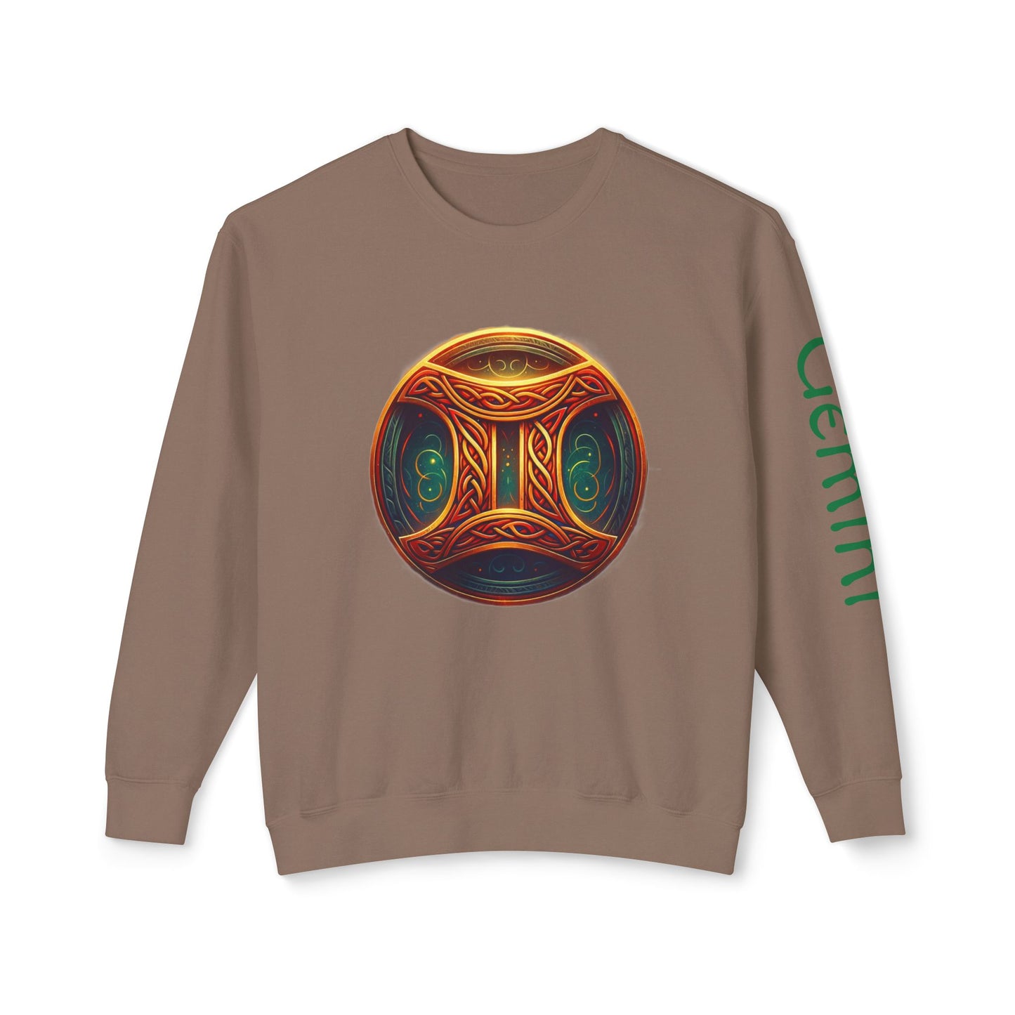 Crewneck Sweatshirt with Celtic Astrological Symbols-Gemini