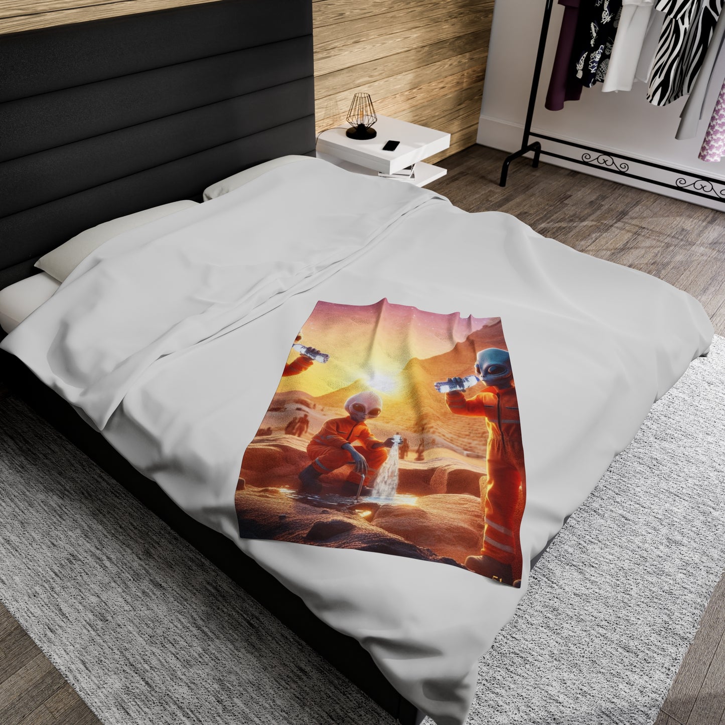 Water Break at The Pyramids of Giza Velveteen Blanket