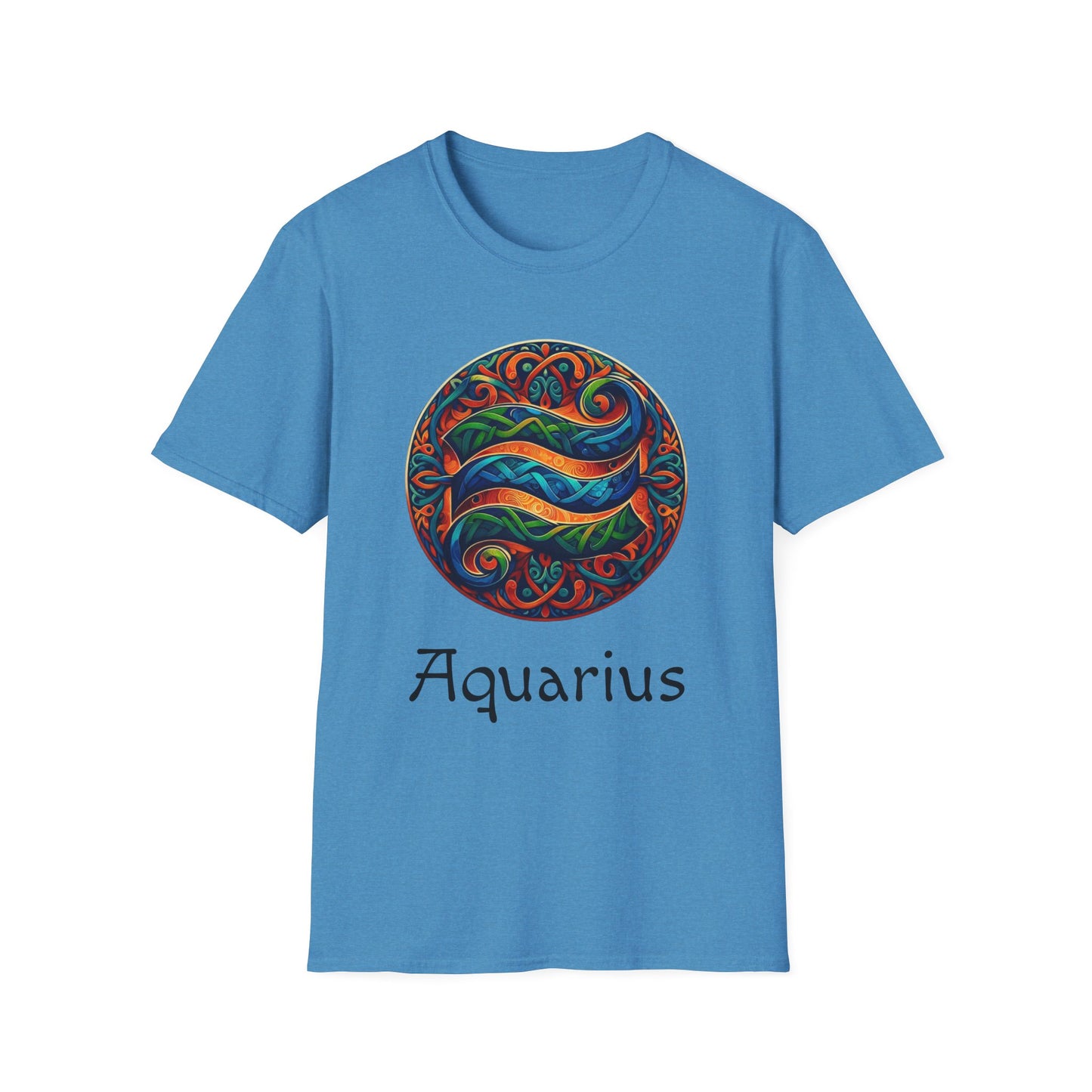 Celtic Design Astrological Symbol Unisex Soft style T-Shirt-Aquarius
