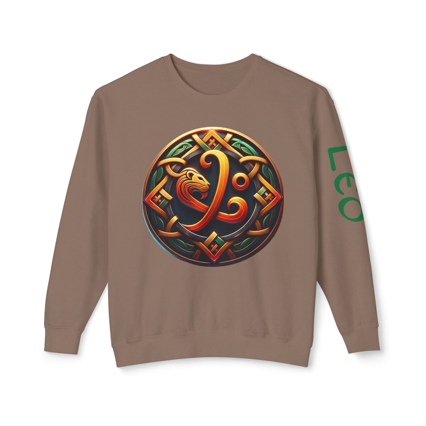 Crewneck Sweatshirt with Celtic Astrological Symbols-Leo