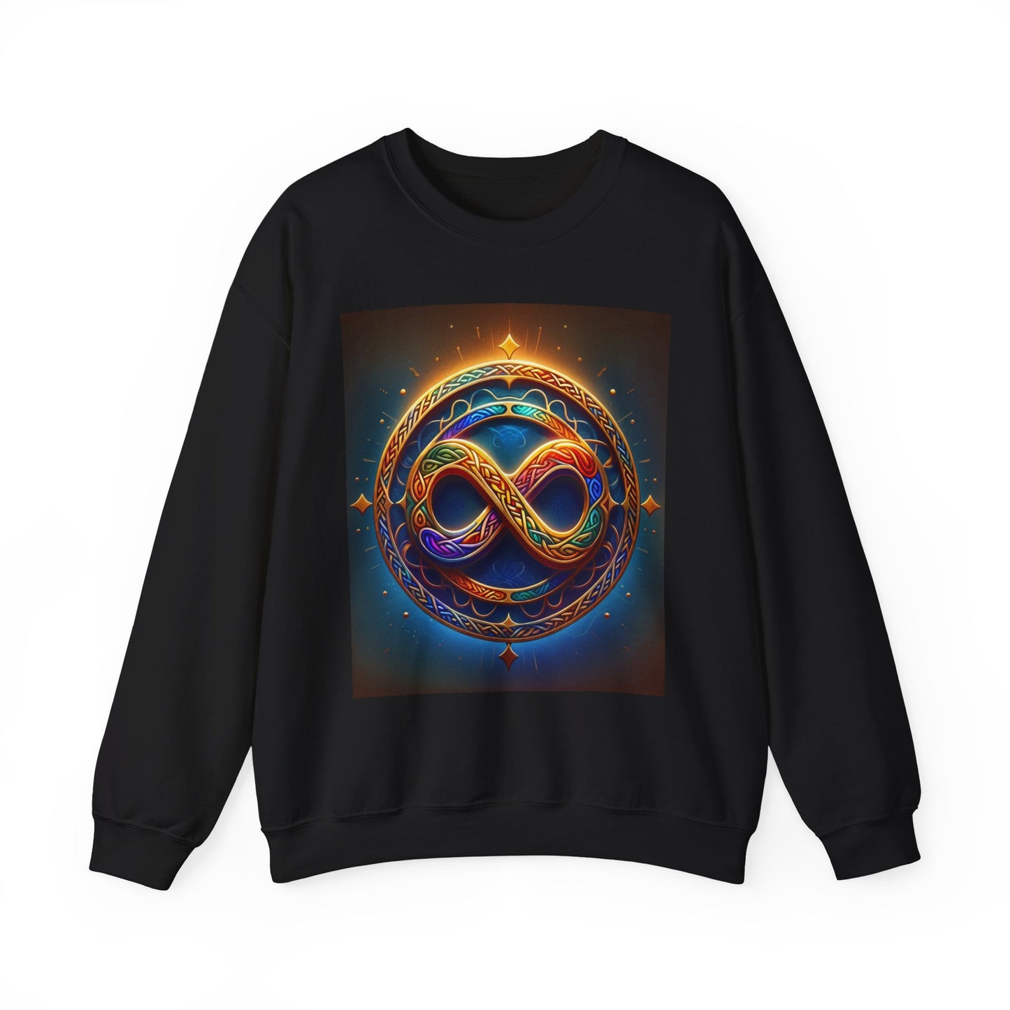 Crewneck Sweatshirt with Celtic Infinity Symbol Design