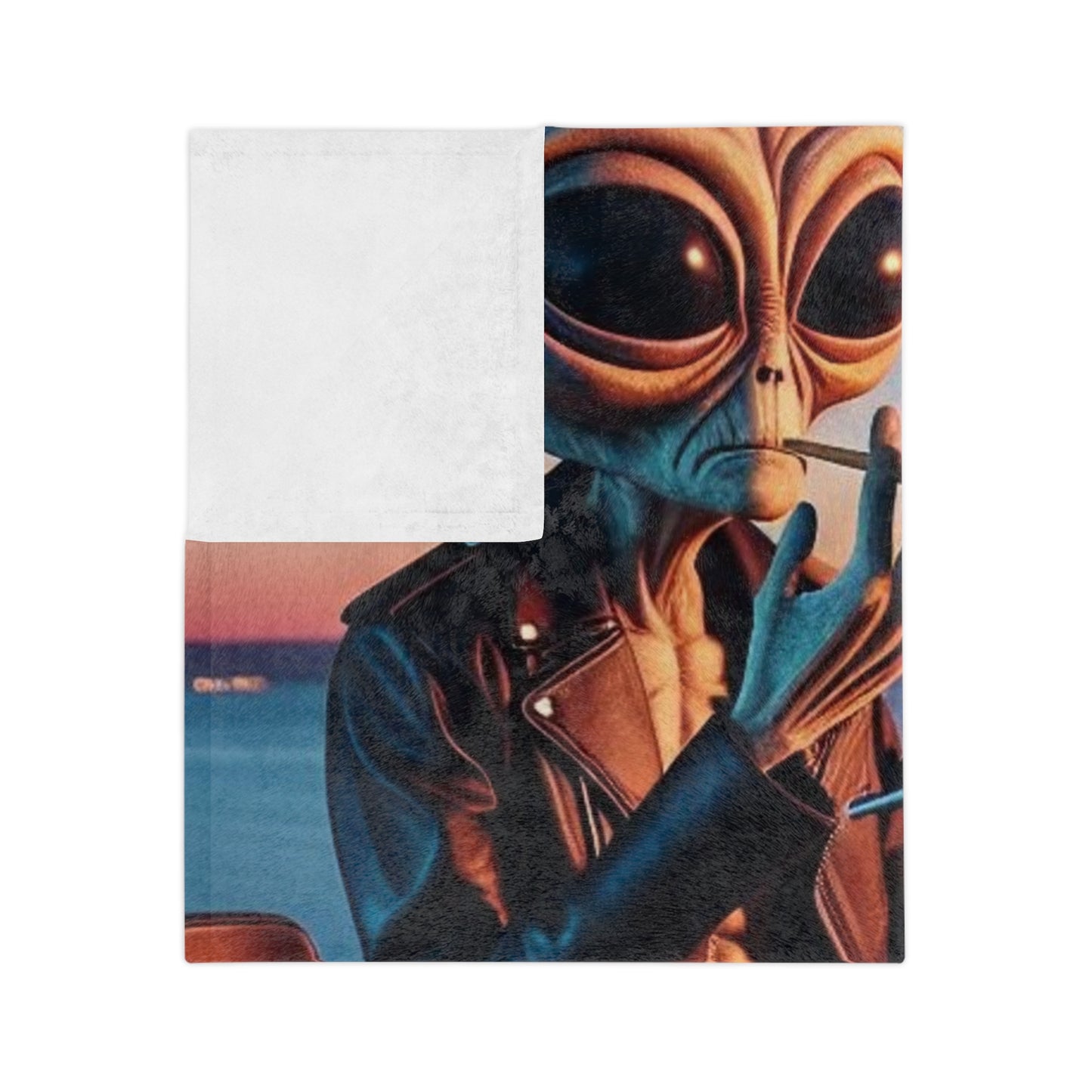 Alien on a Hog Microfiber Blanket