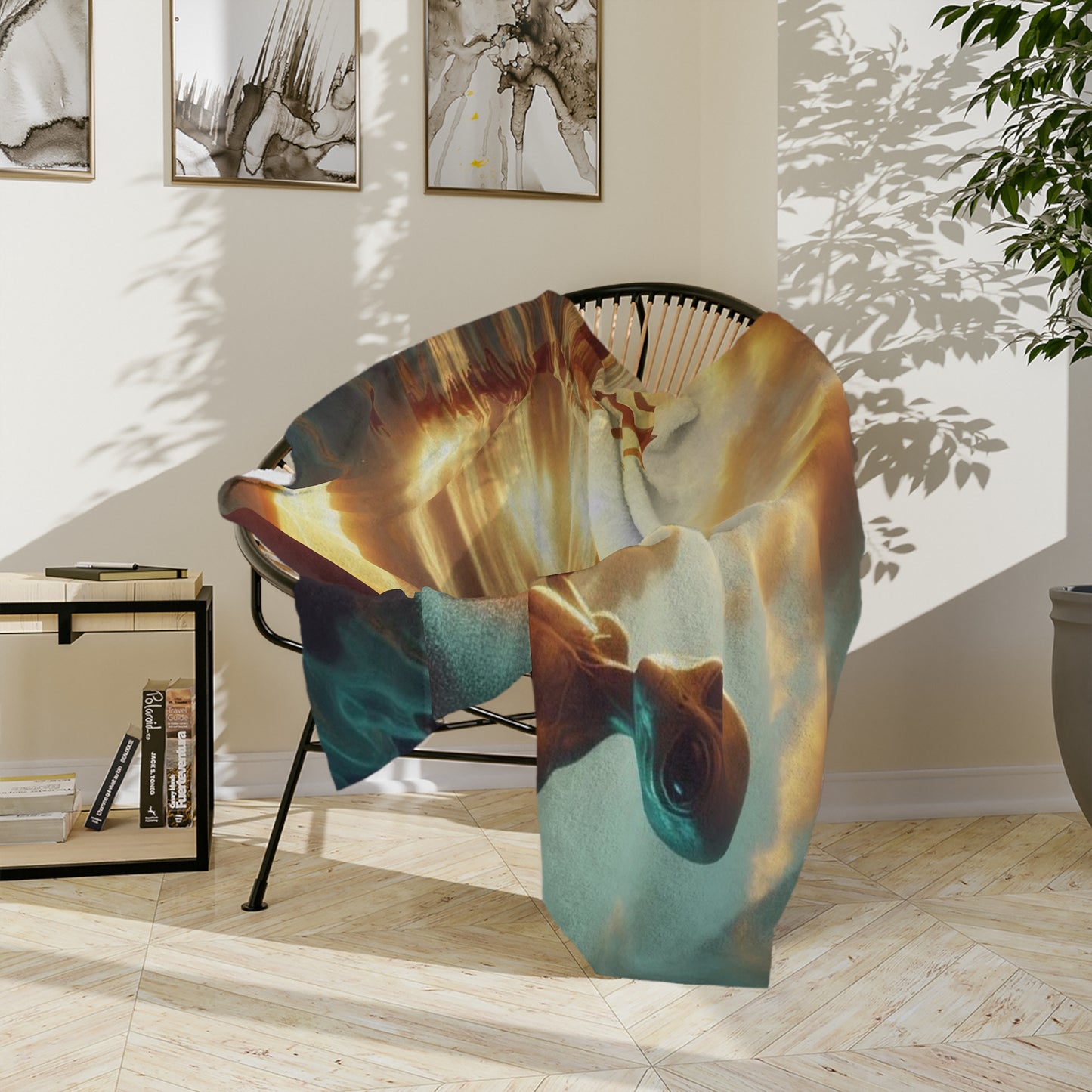 Surfing Aliens Velveteen Microfiber Blanket