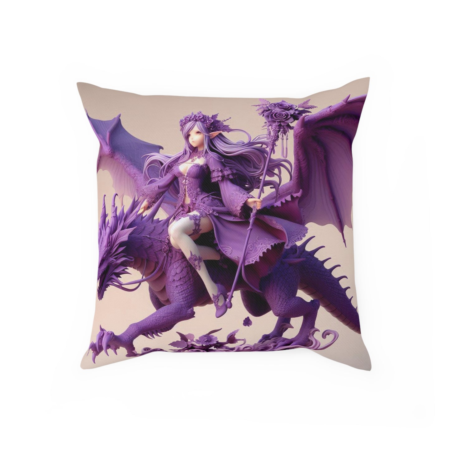 Purple Fairy & Dragon Pillow