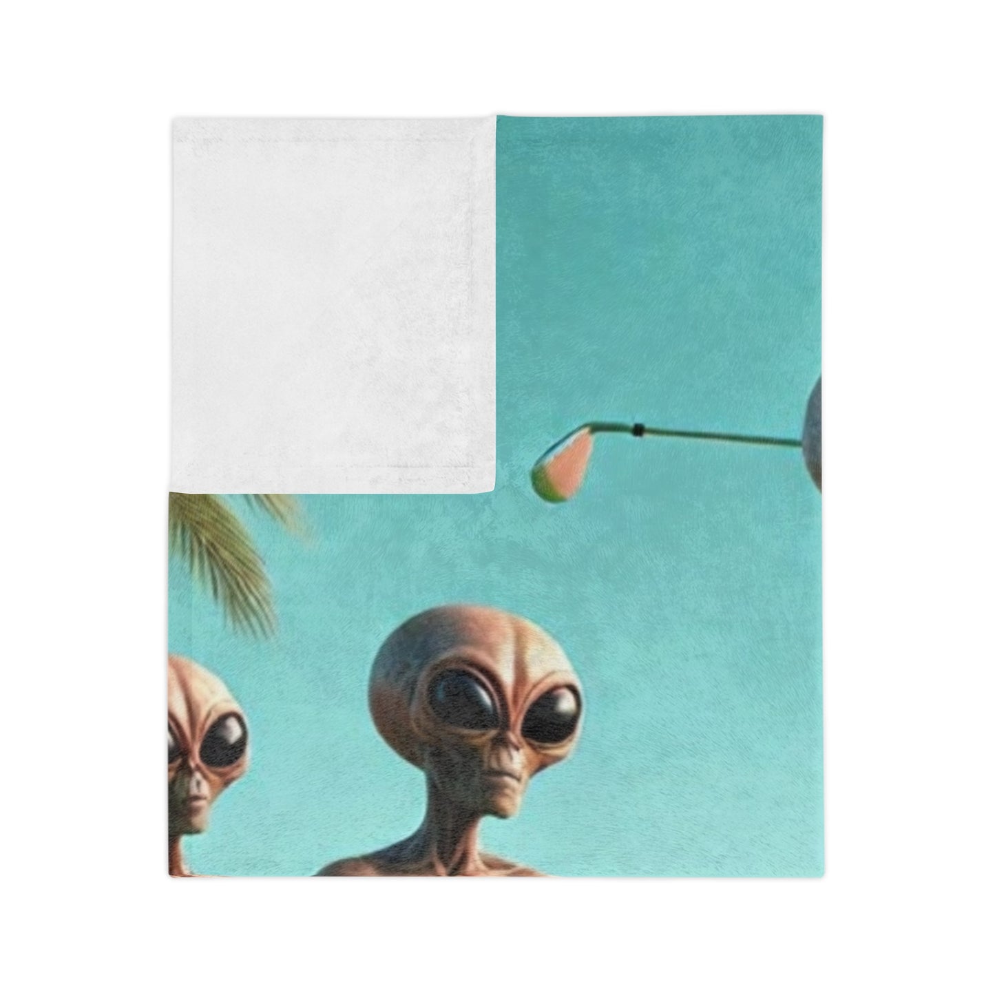 Aliens Golfing Velveteen Microfiber Blanket