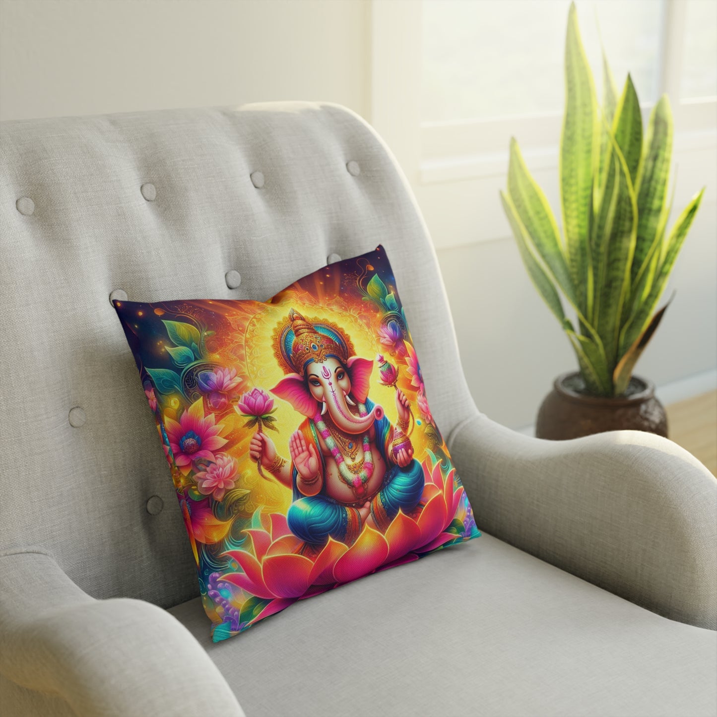 Hindu God Ganesh Throw Pillow