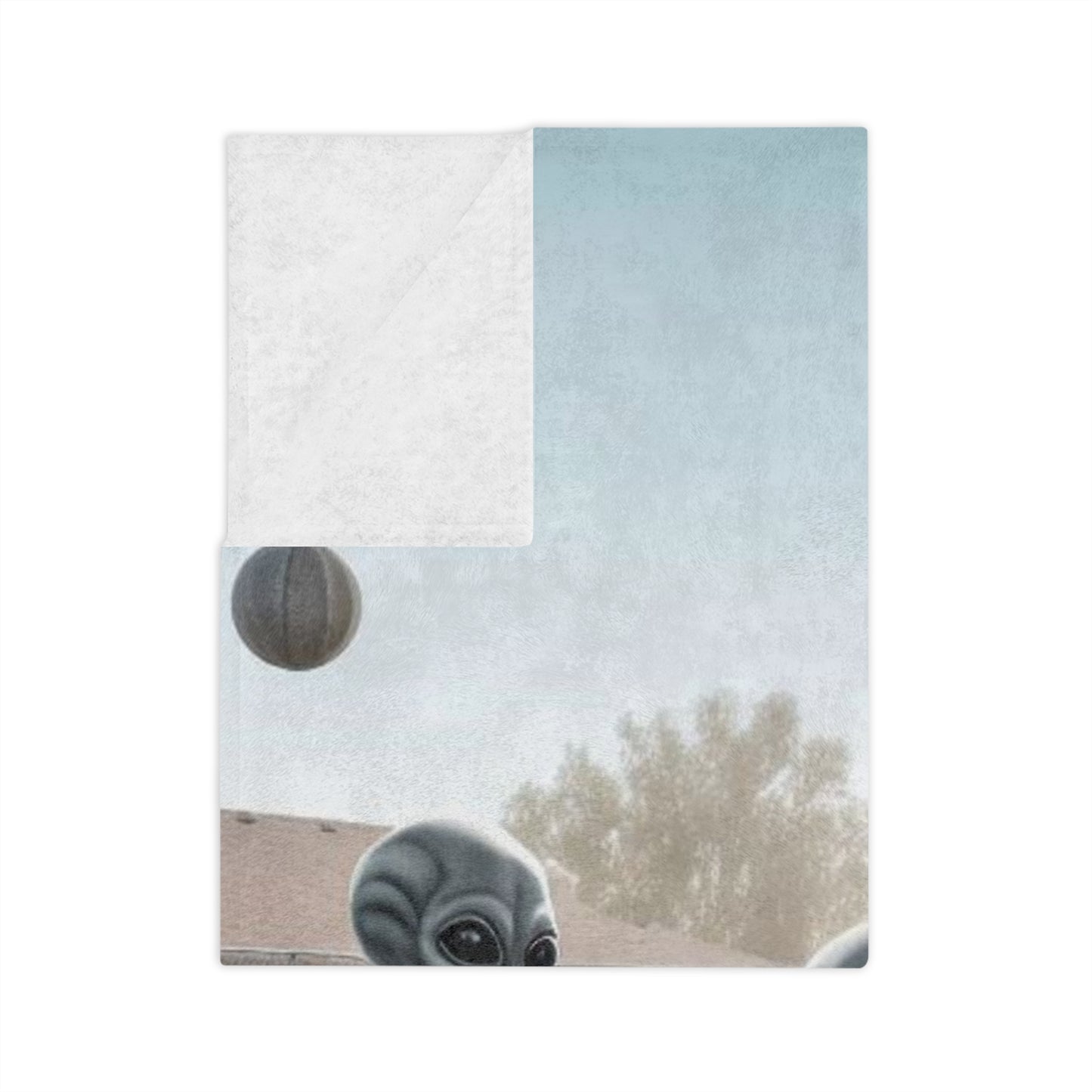 Aliens Playing Basketball Microfiber Blanket
