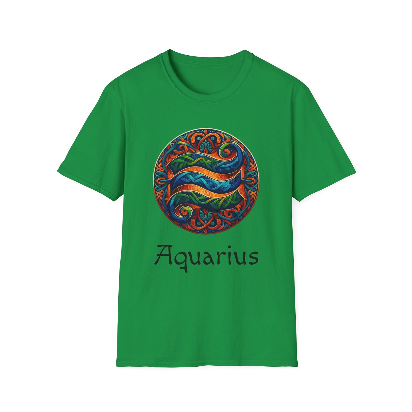 Celtic Design Astrological Symbol Unisex Soft style T-Shirt-Aquarius