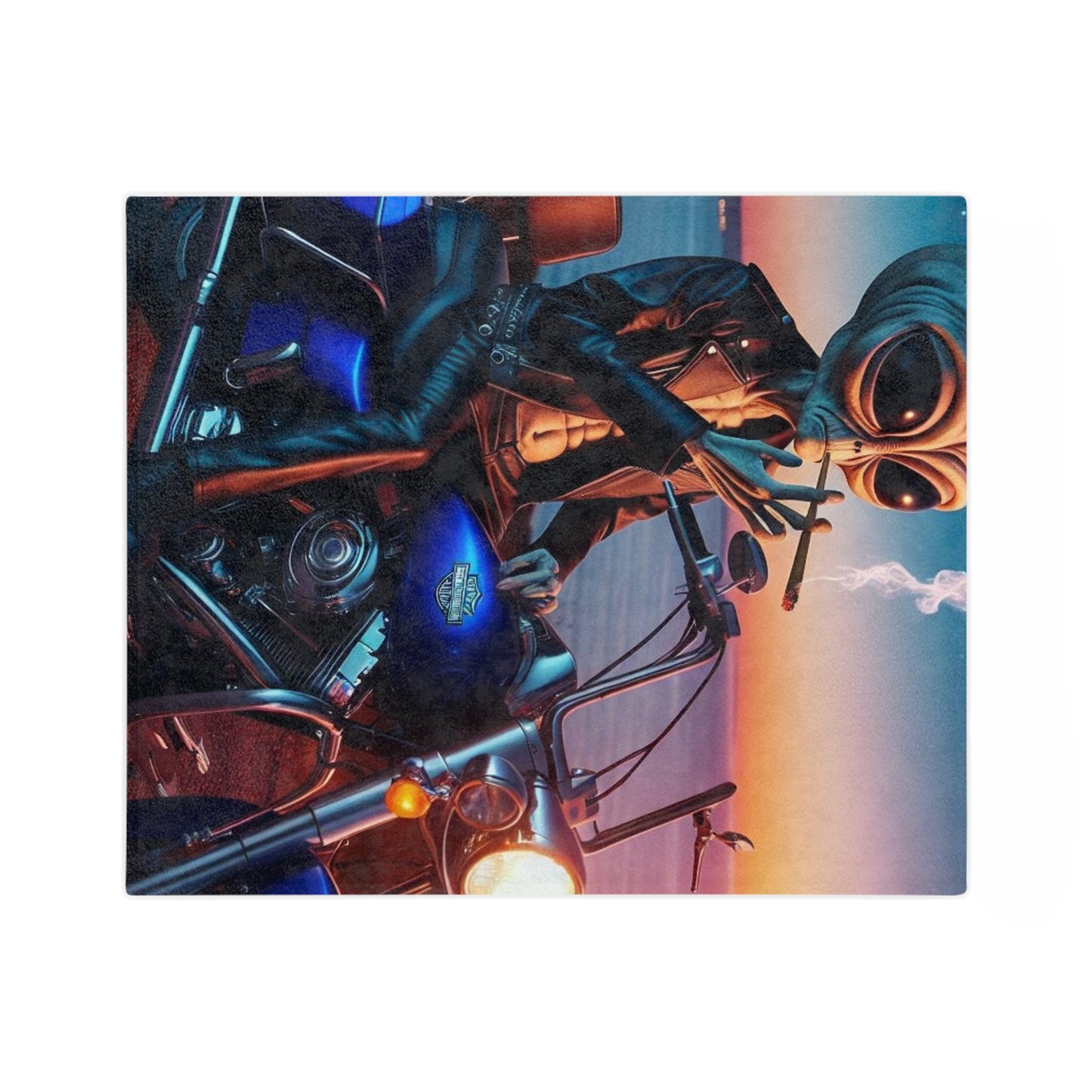 Alien on a Hog Microfiber Blanket