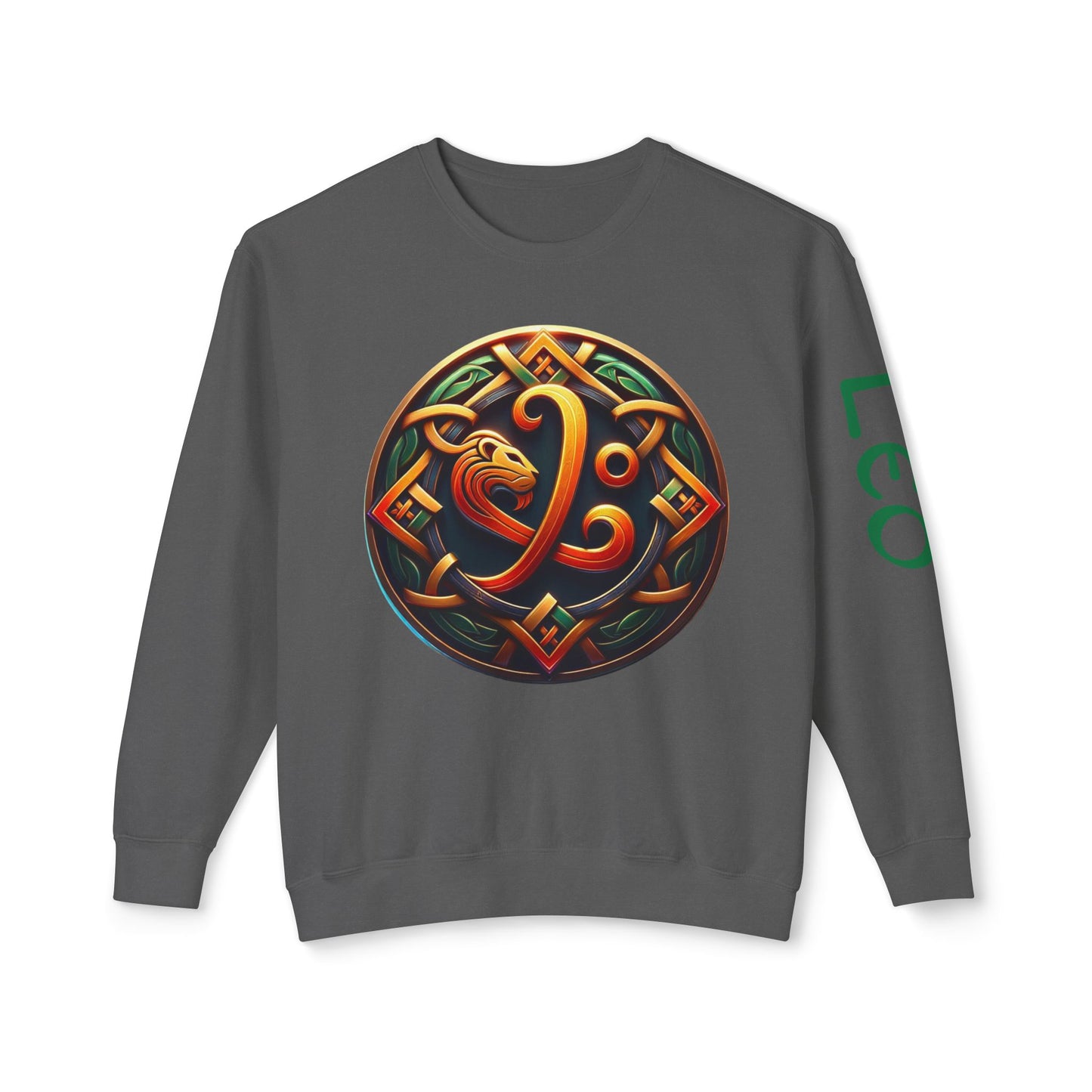 Crewneck Sweatshirt with Celtic Astrological Symbols-Leo