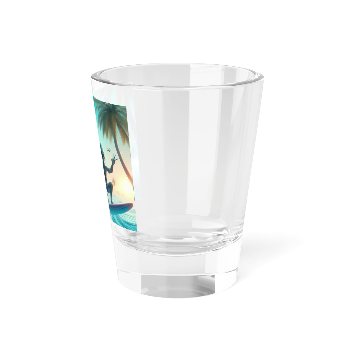 Surfing Aliens Shot Glass