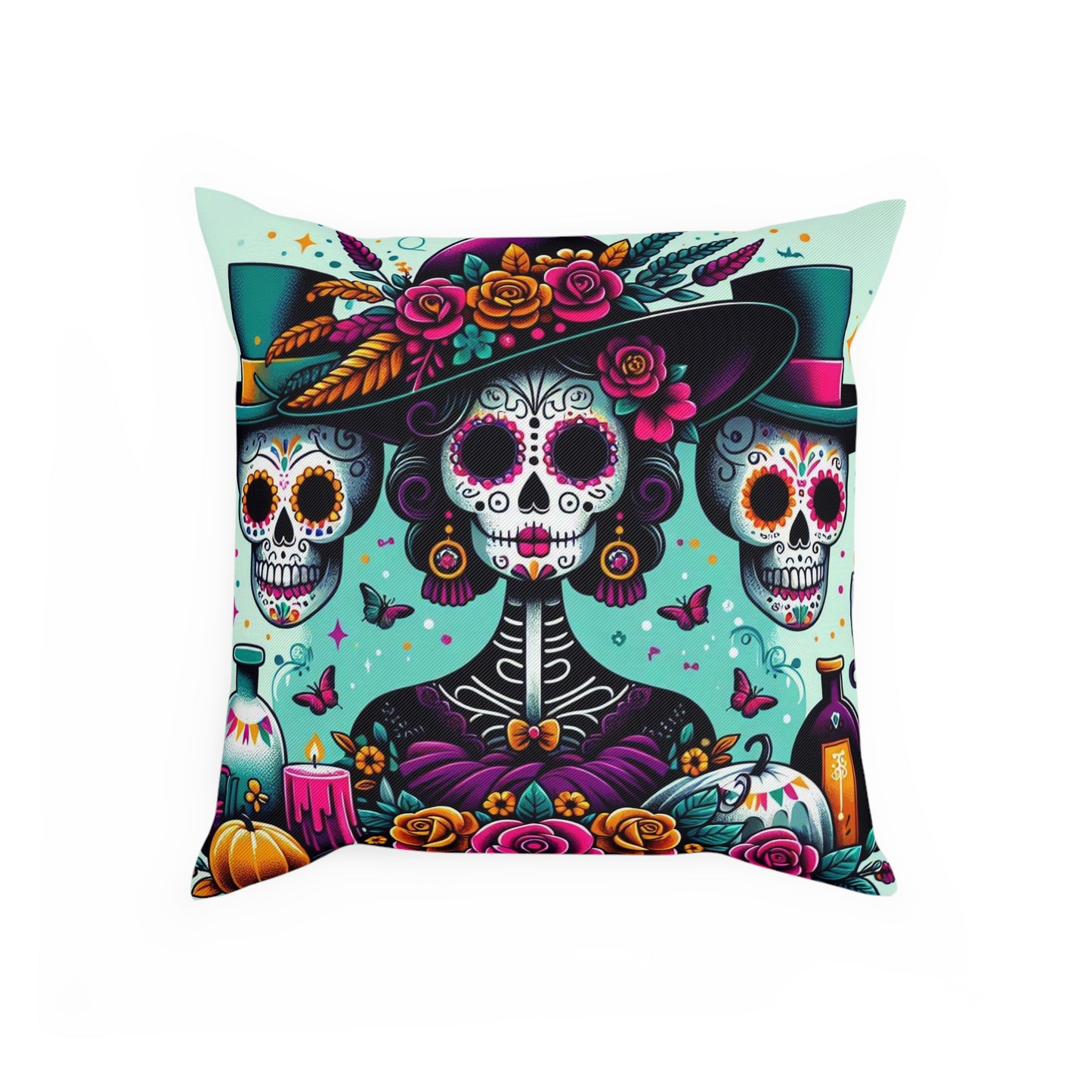 La Catrine Trio Throw Pillow