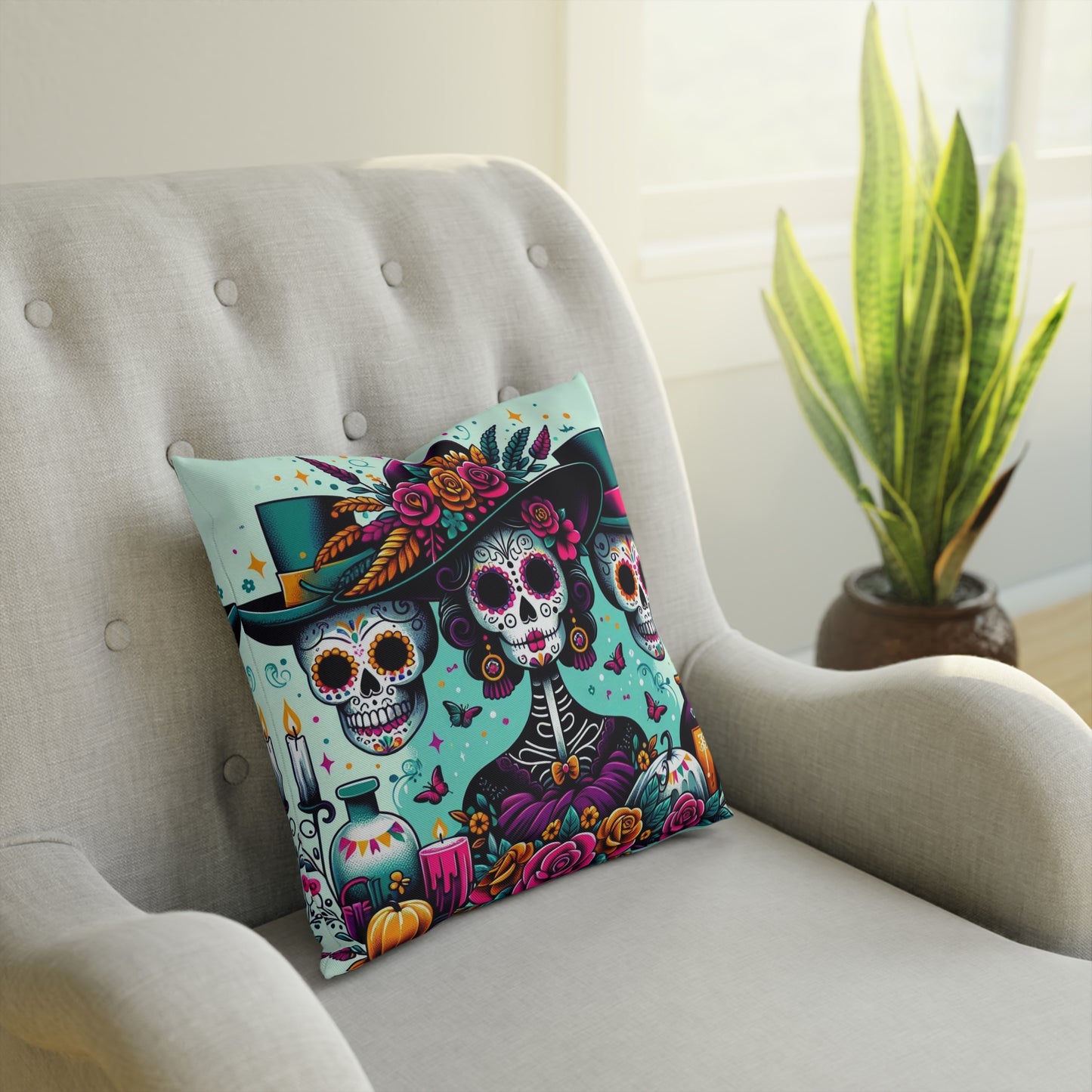 La Catrine Trio Throw Pillow