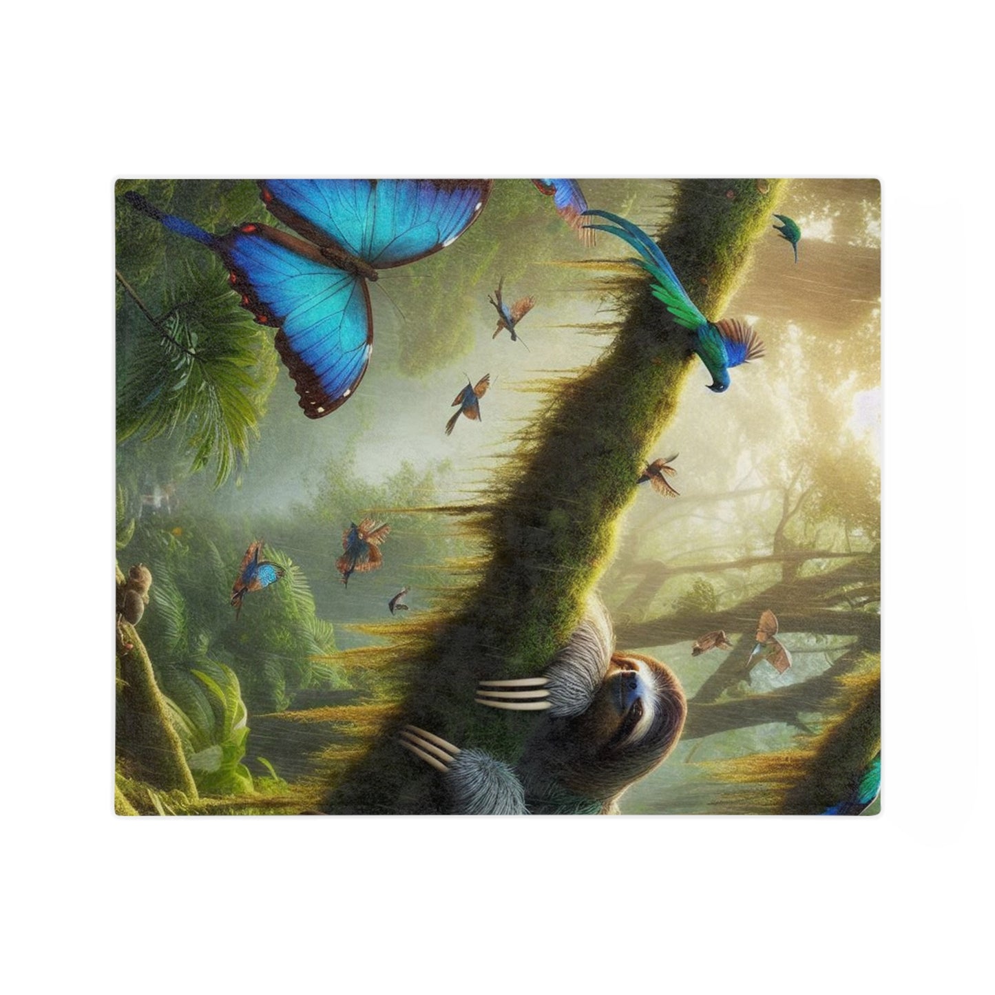 Rain Forest & Sloth Velveteen Microfiber Blanket