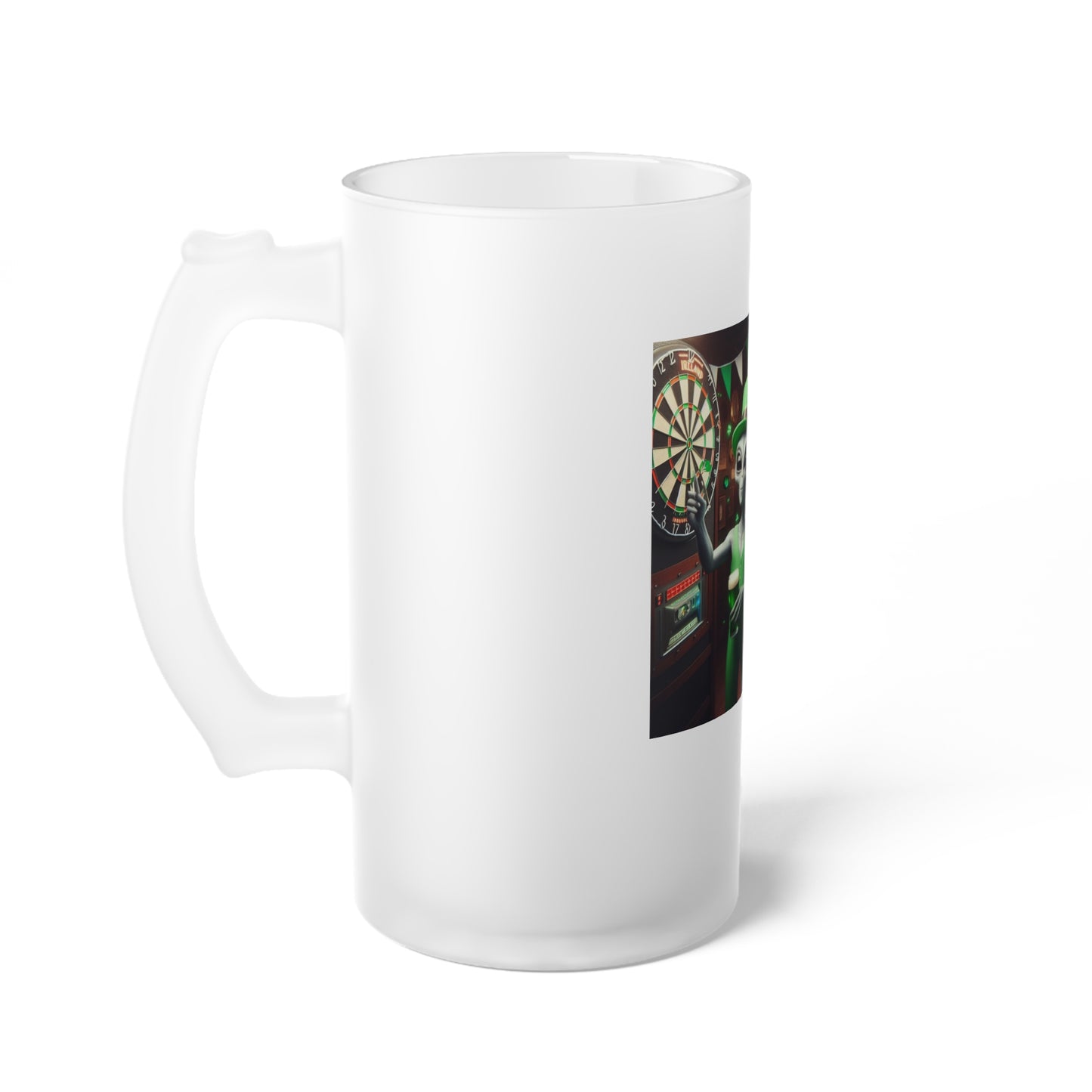 St. Paddy's Aliens Frosted Glass Beer Mug