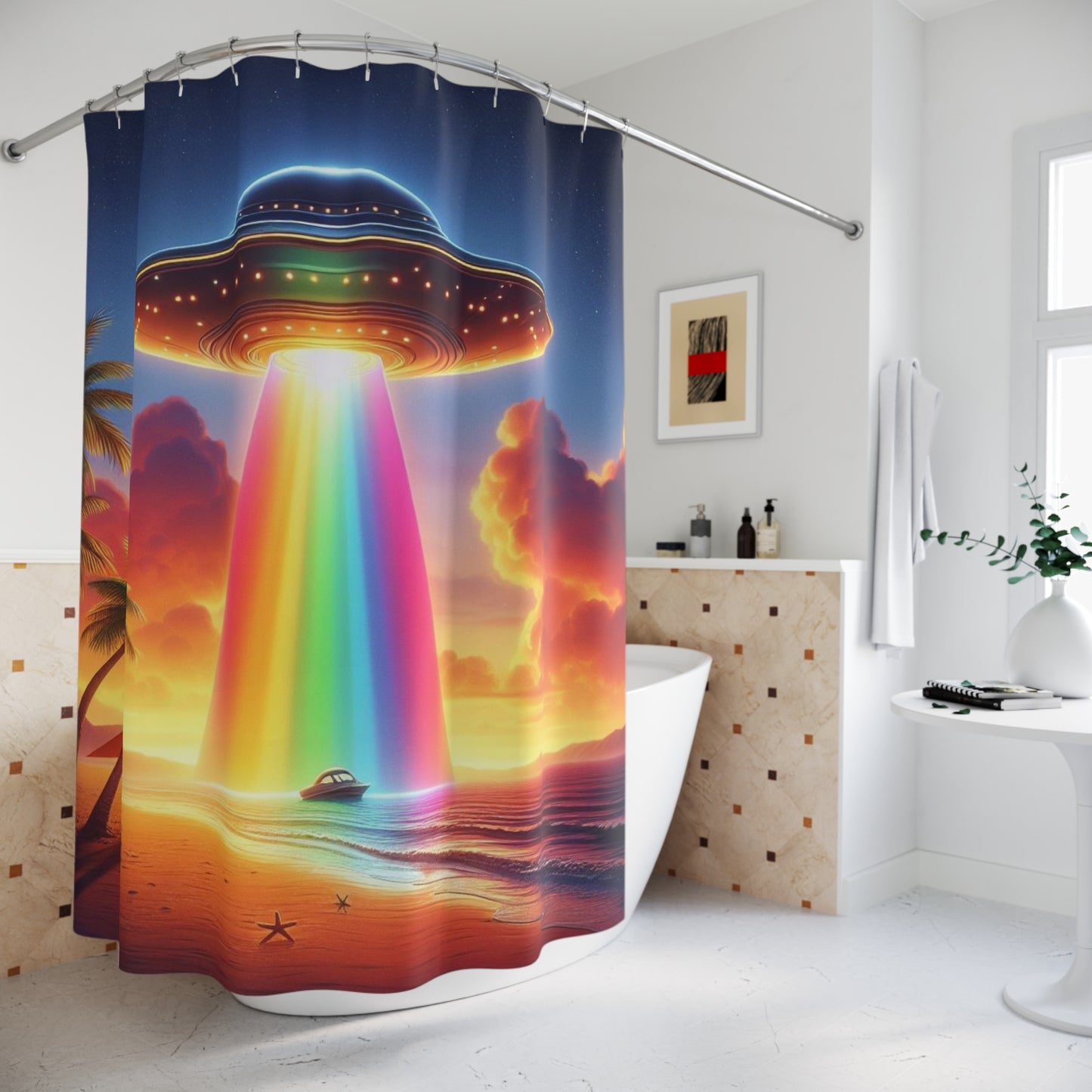 Aliens in Paradise Shower Curtain