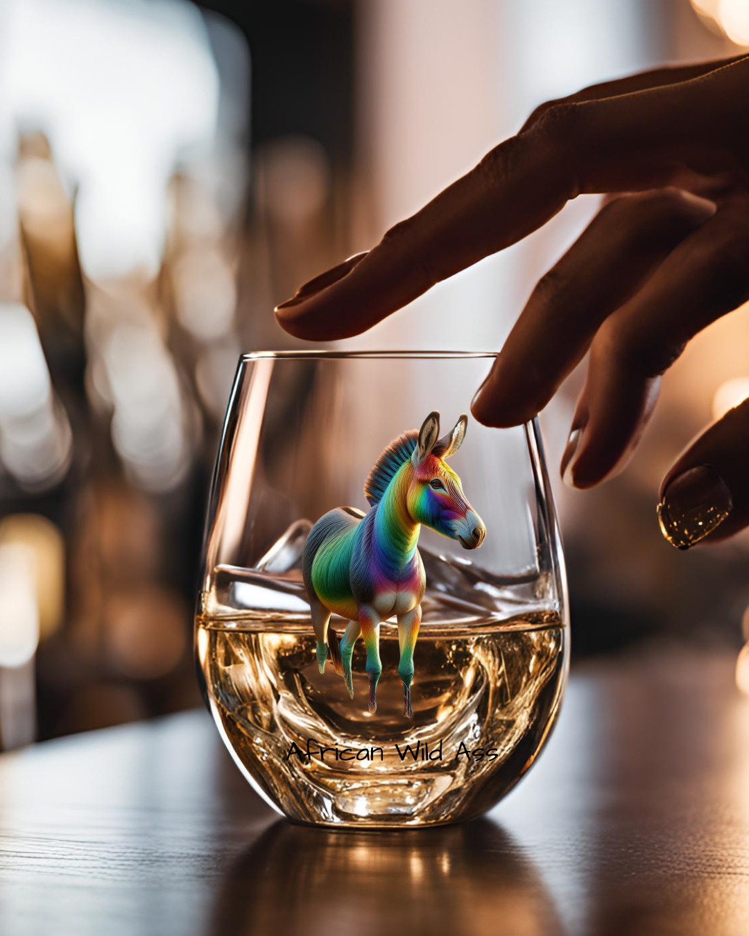 Rainbow African Wild A** Whiskey Glass