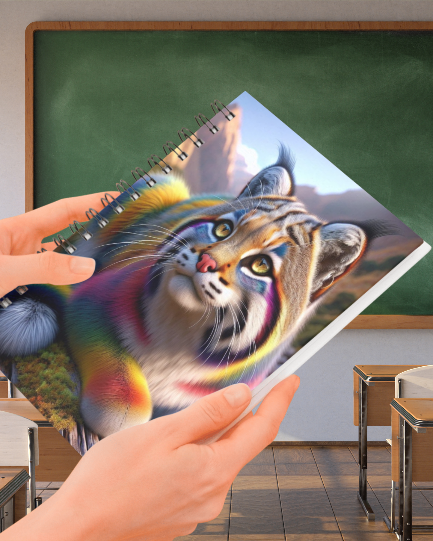 Spiral Notebook - Rainbow Andean Mountain Cat (ruled)