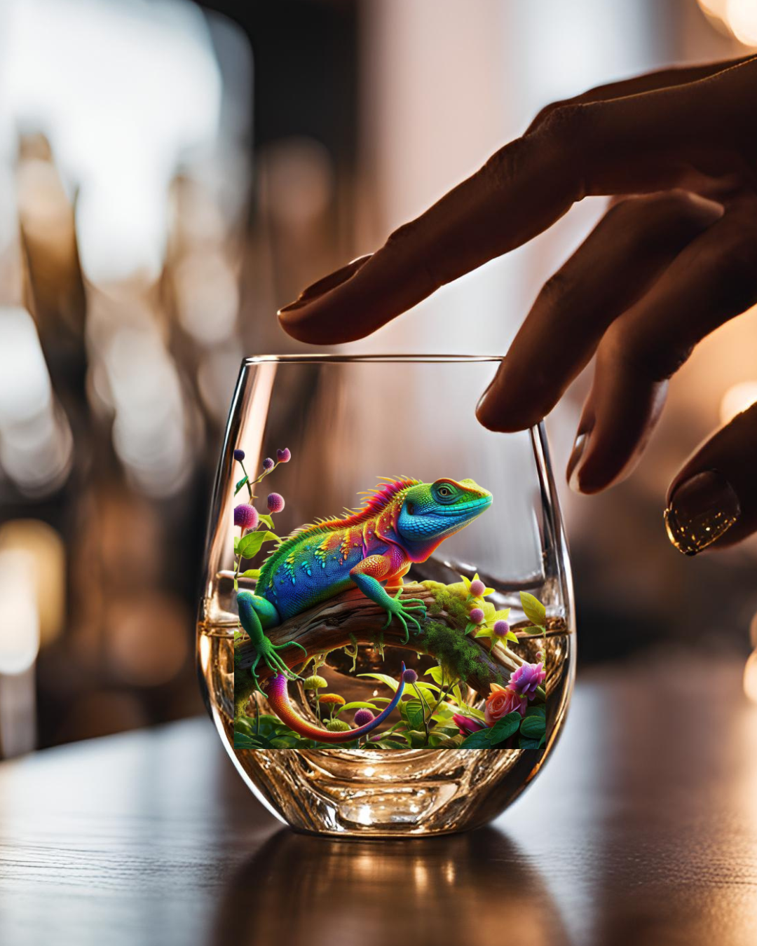 Rainbow Agama Whiskey Glass