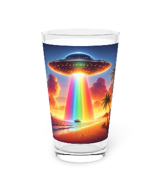 Aliens in Paradise Pint Glass, 16oz