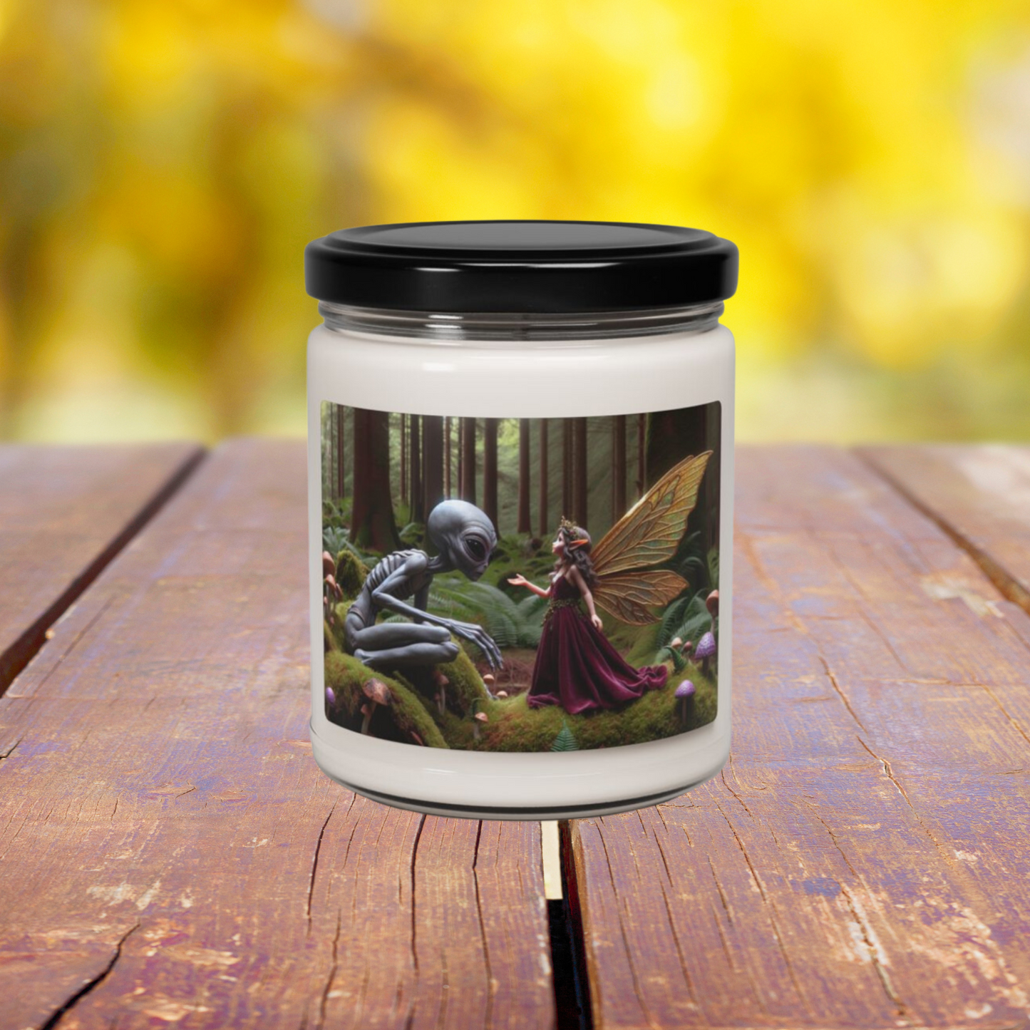 Alien Converses with Faery Scented Candle