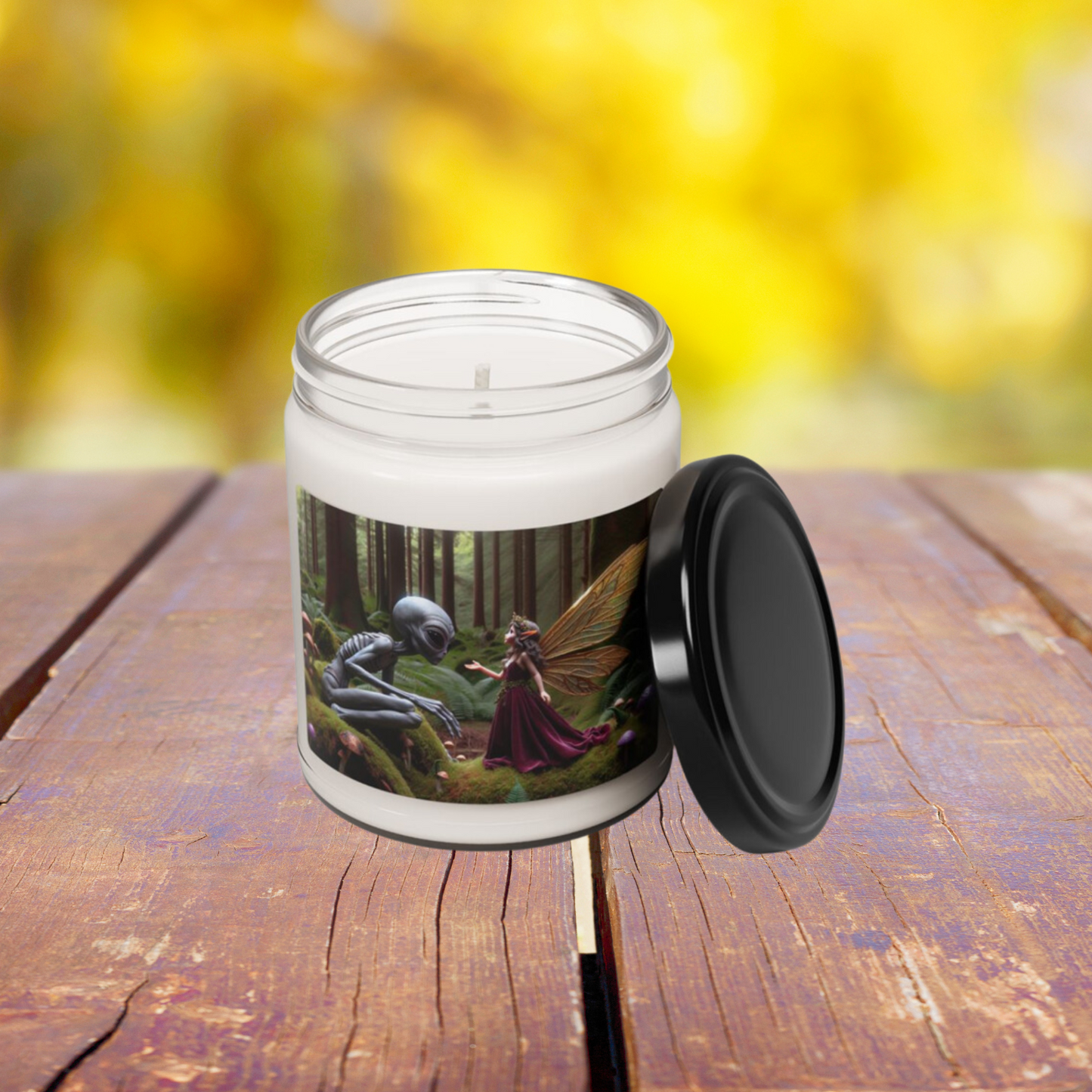 Alien Converses with Faery Scented Candle